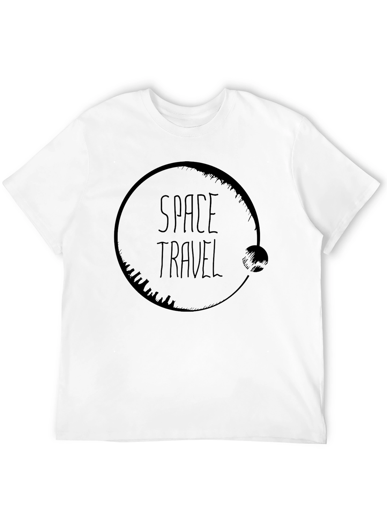 Space Travel Graphic Tee - Modern Black T-Shirt