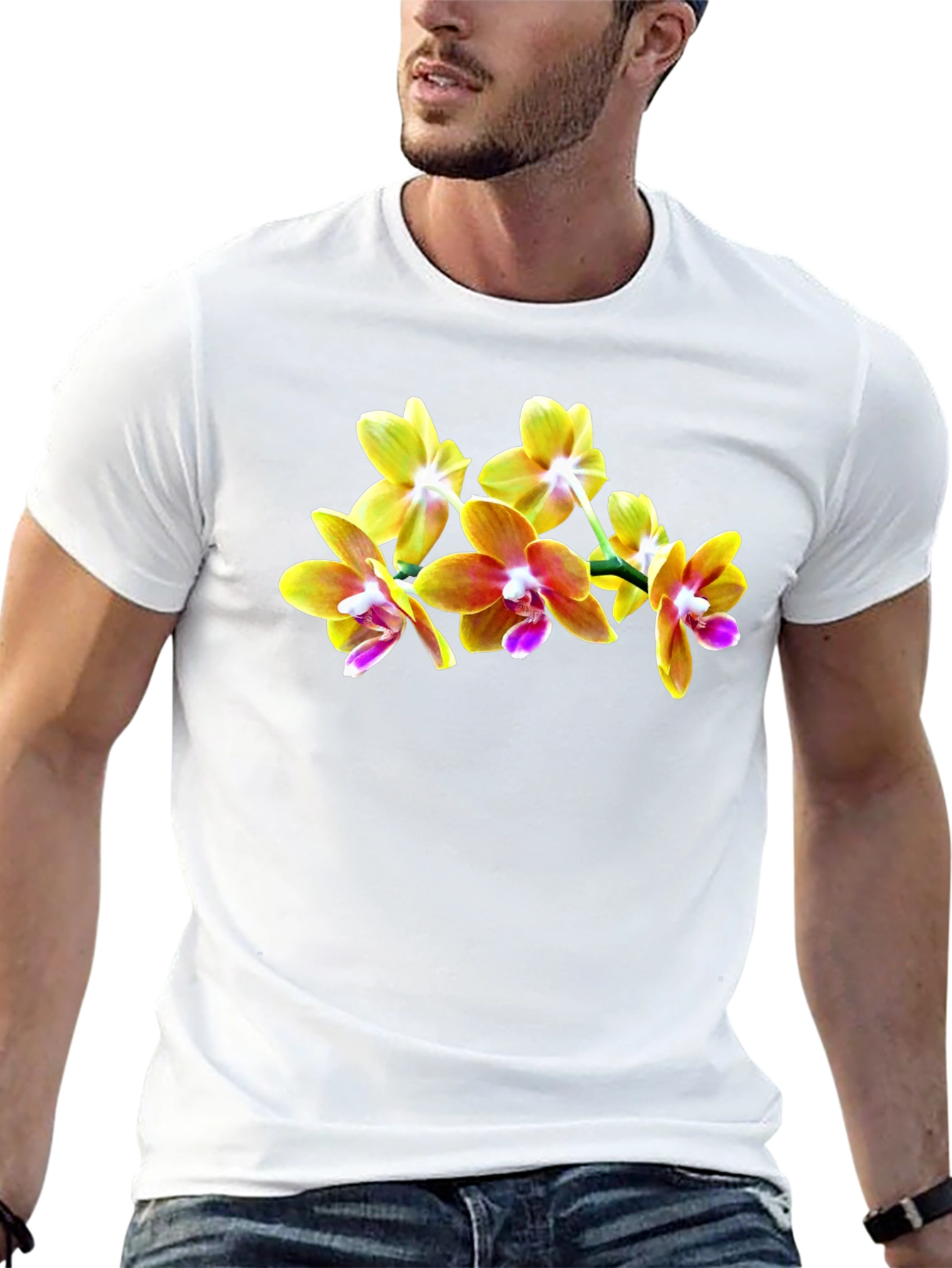 Orchid Blossom Black T-Shirt