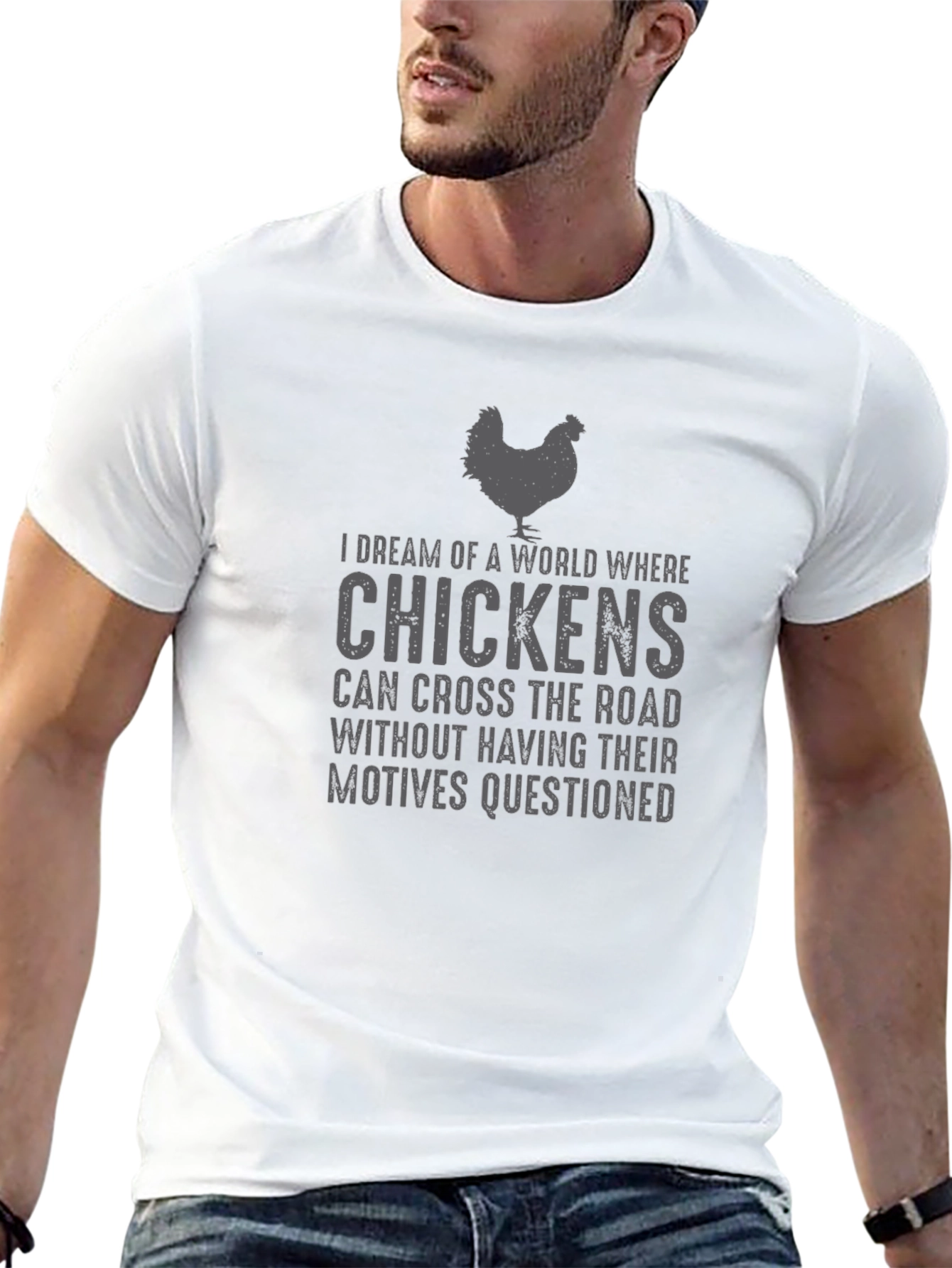 Chicken Road Crossing T-Shirt - Funny Graphic Tee