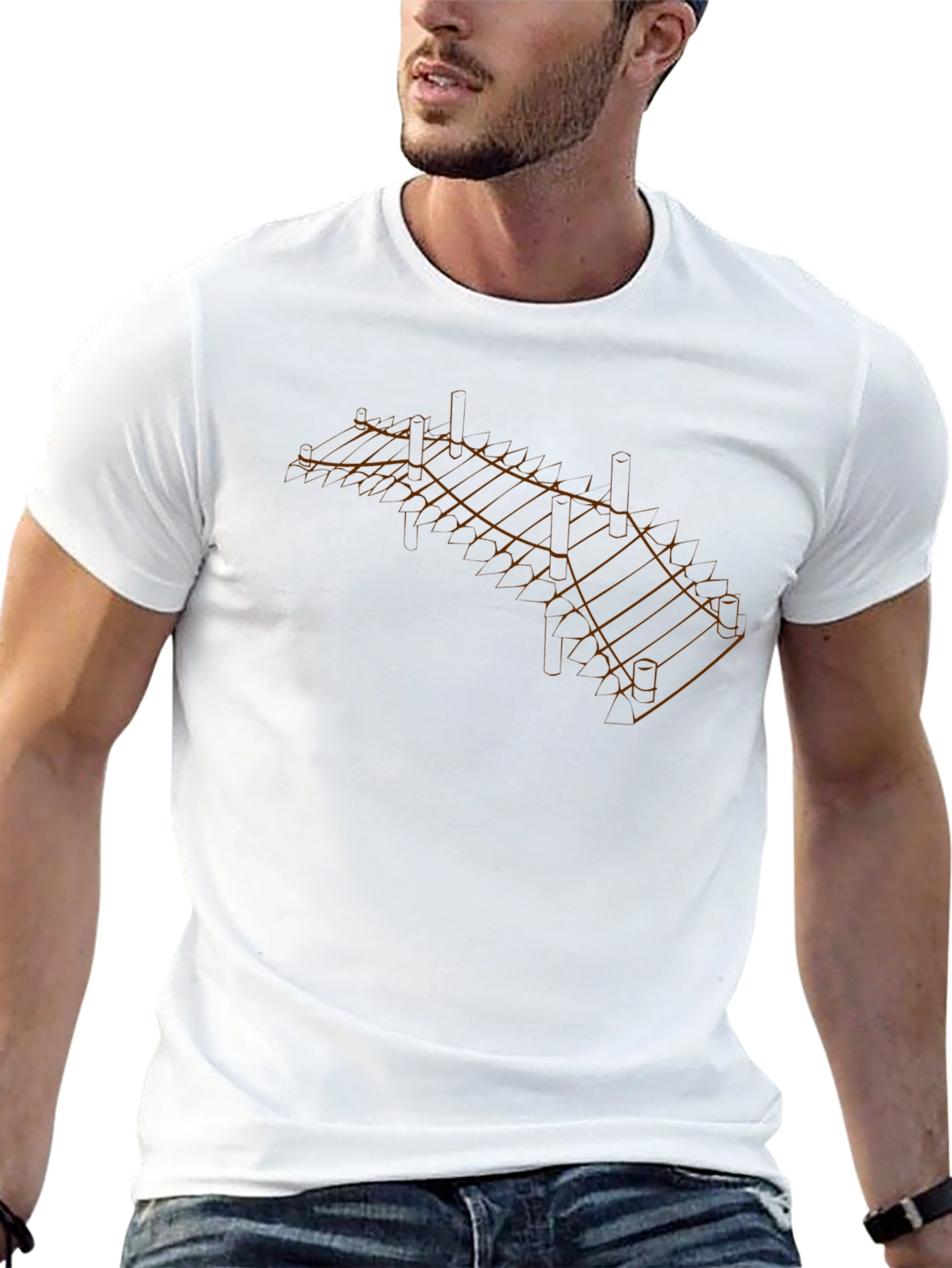 Geometric Network Print T-Shirt