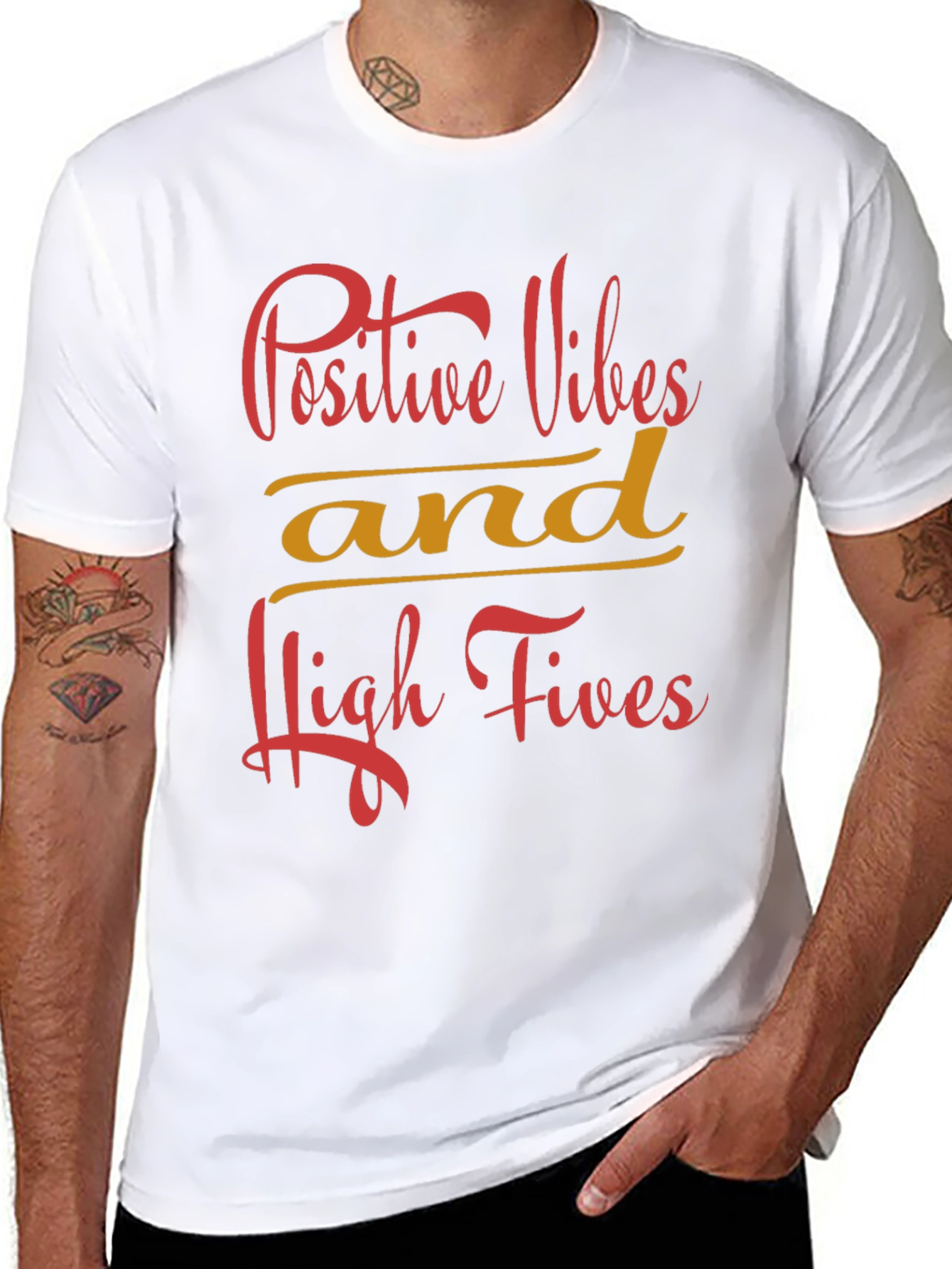 Positive Vibes & High Fives Black T-Shirt