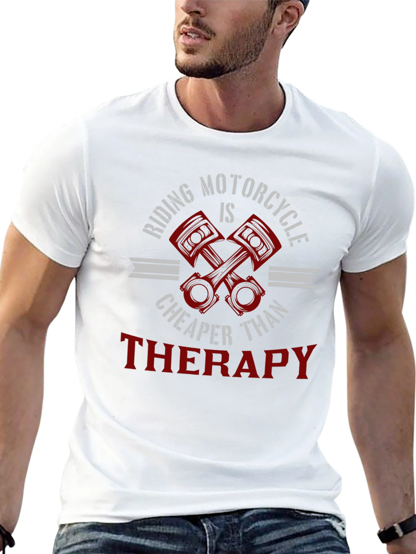 Riding Motorcycle Therapy Graphic T-Shirt