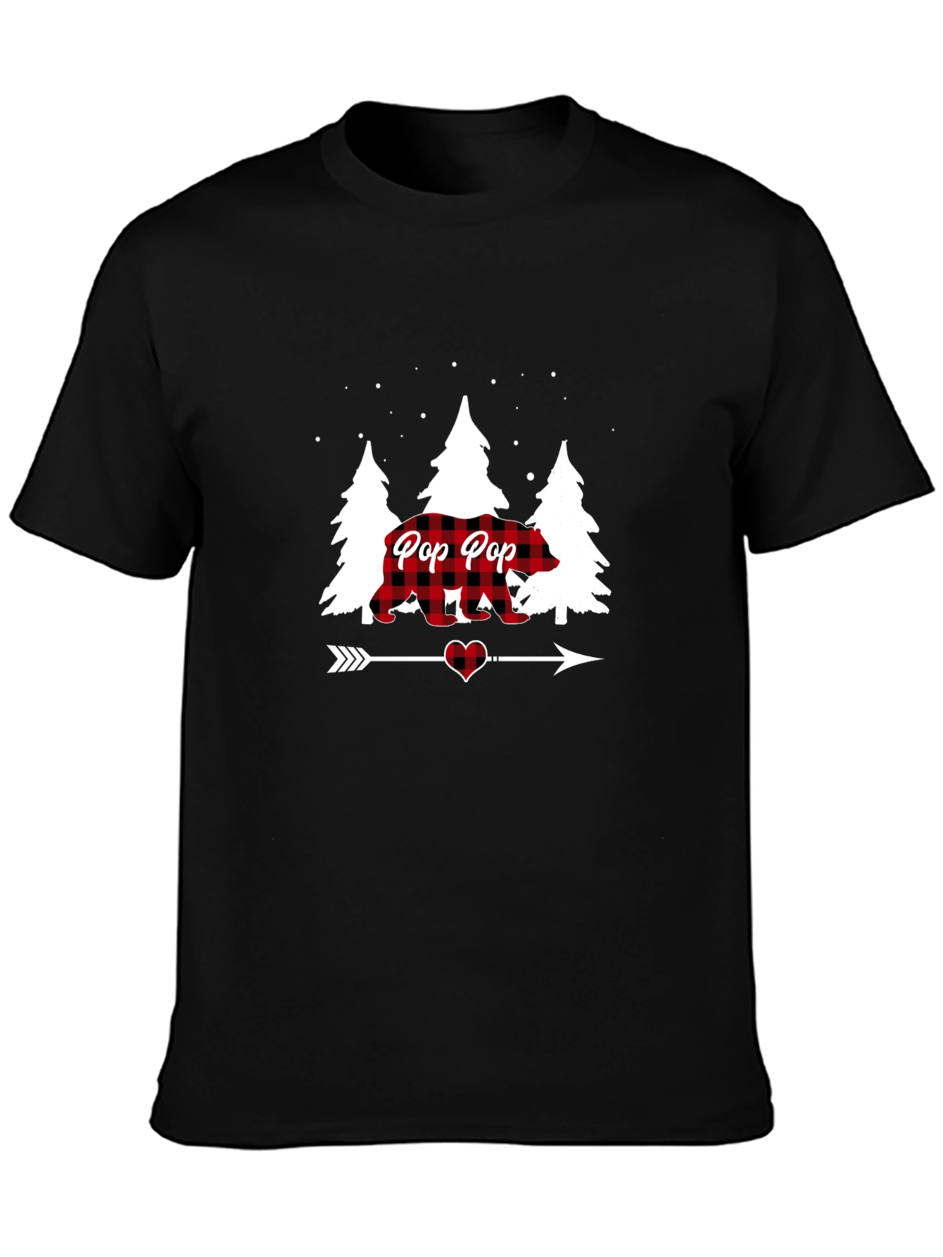 Pop Pop Bear Plaid Christmas T-Shirt