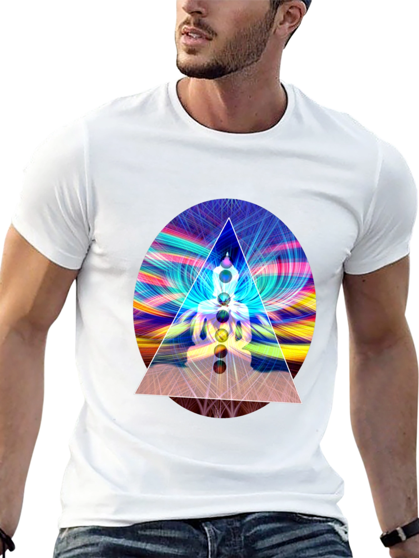 Chakra Buddha Graphic Tee - Spiritual Style