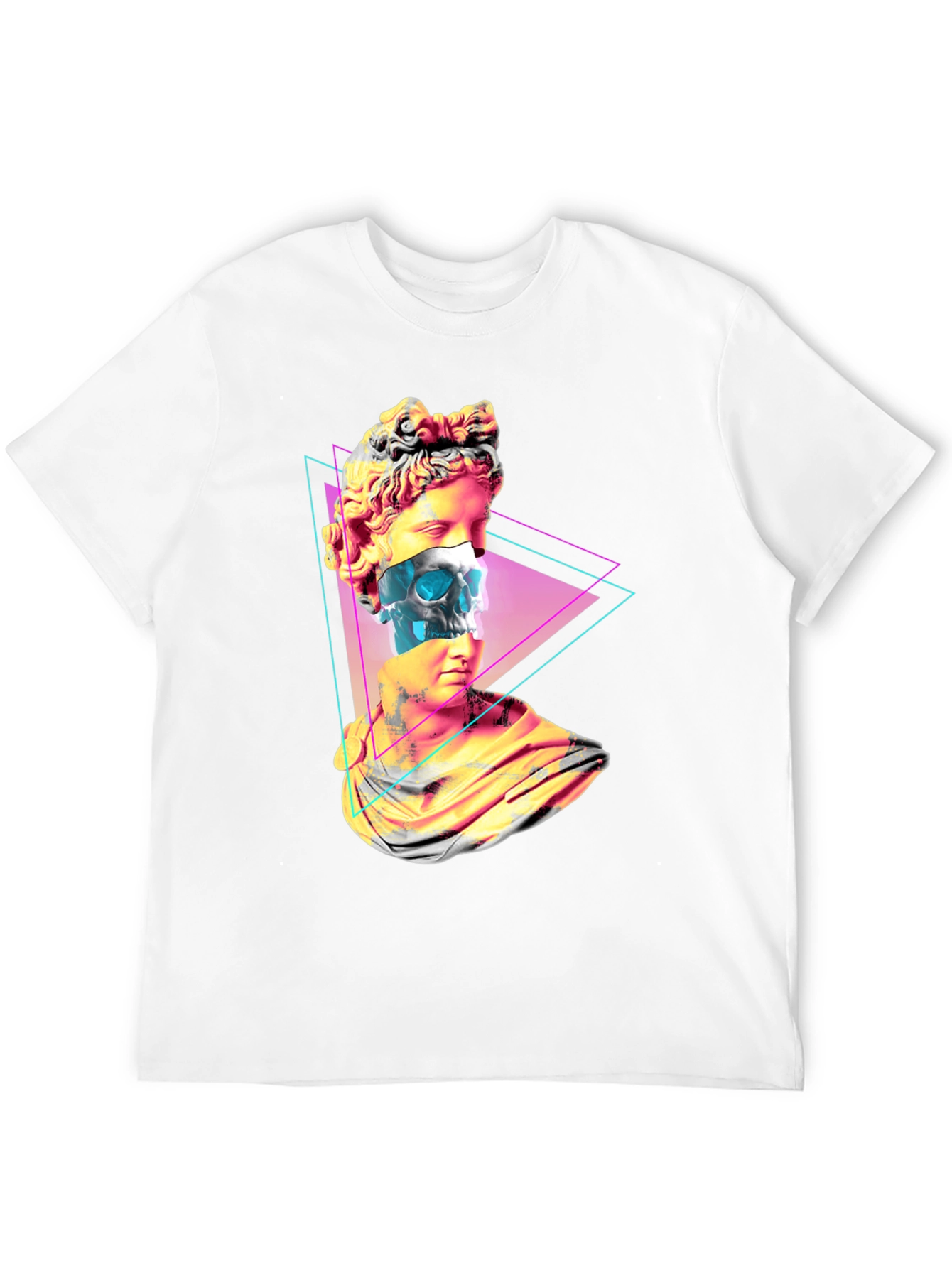 Statue Skull Graphic Tee - Mens Black T-Shirt