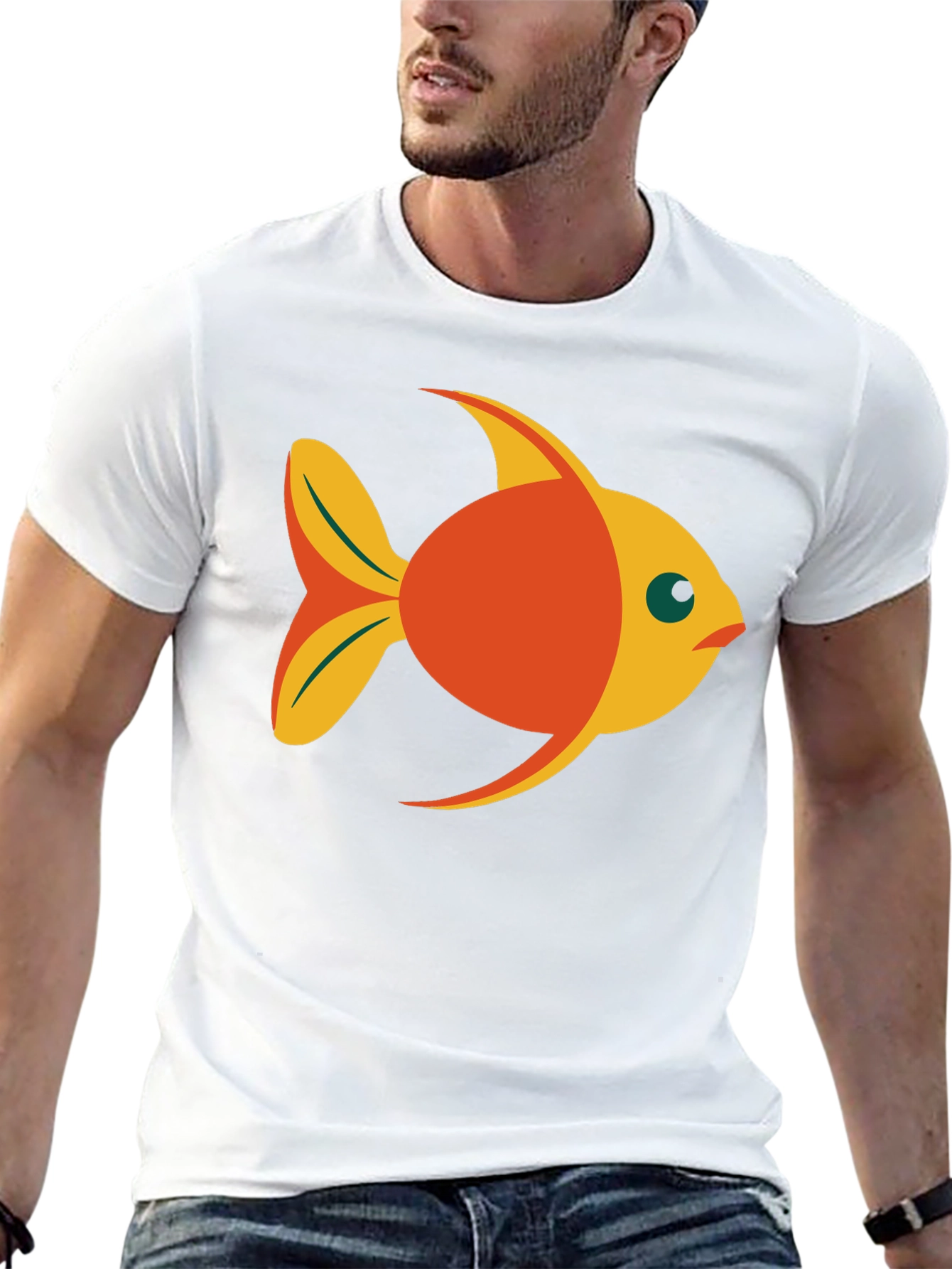 Fish Graphic Black T-Shirt - Fun Casual Wear