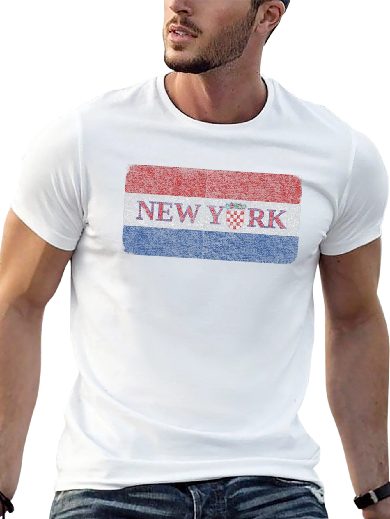 New York Croatian Flag Graphic T-Shirt