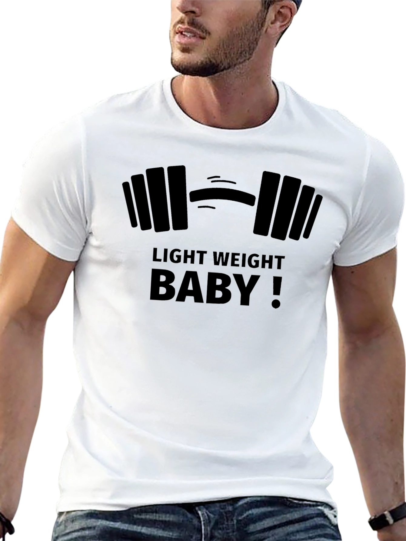 Light Weight Baby! Mens Black Gym T-Shirt