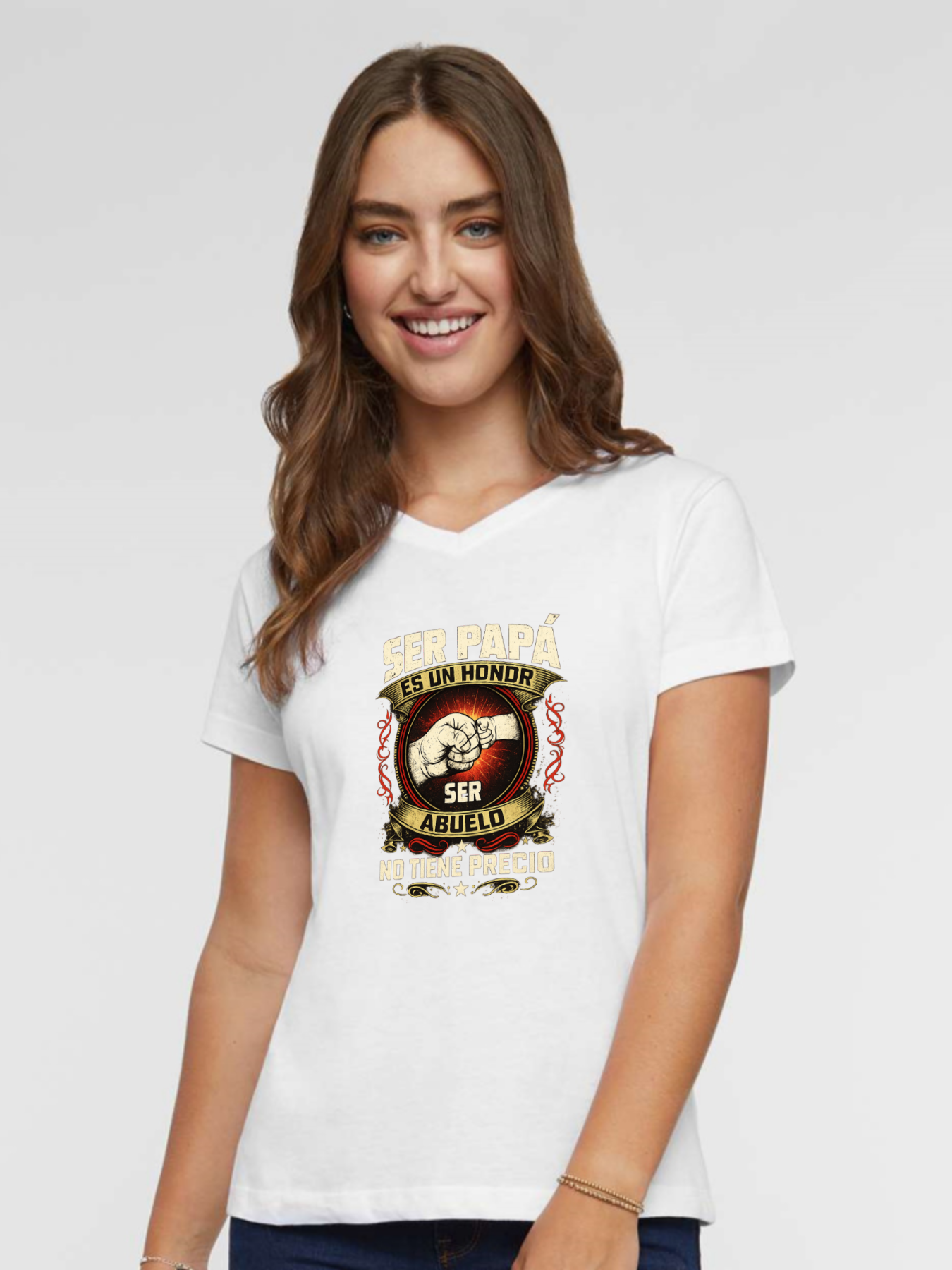 Women’s “Ser Papá, Ser Abuelo” Vintage Graphic T-Shirt – Premium Cotton Family Pride Tee(hj36)