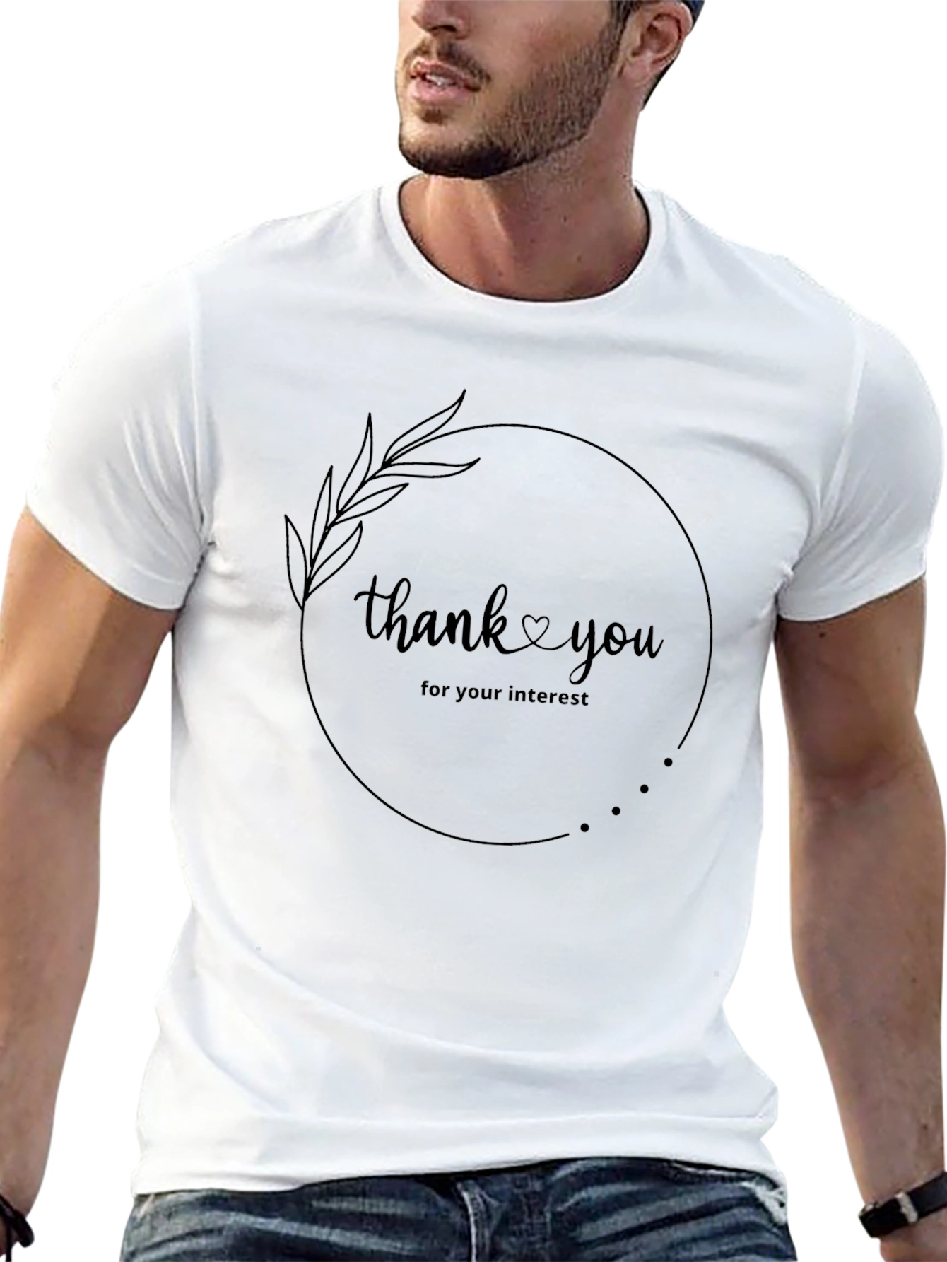 Thank You Graphic Print Crew Neck T-Shirt