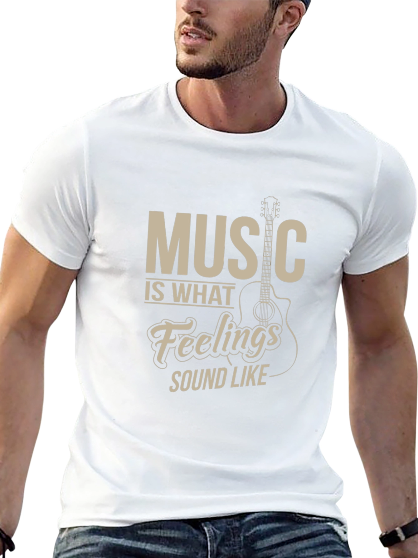 Music is What Feelings Sound Like Black T-Shirt