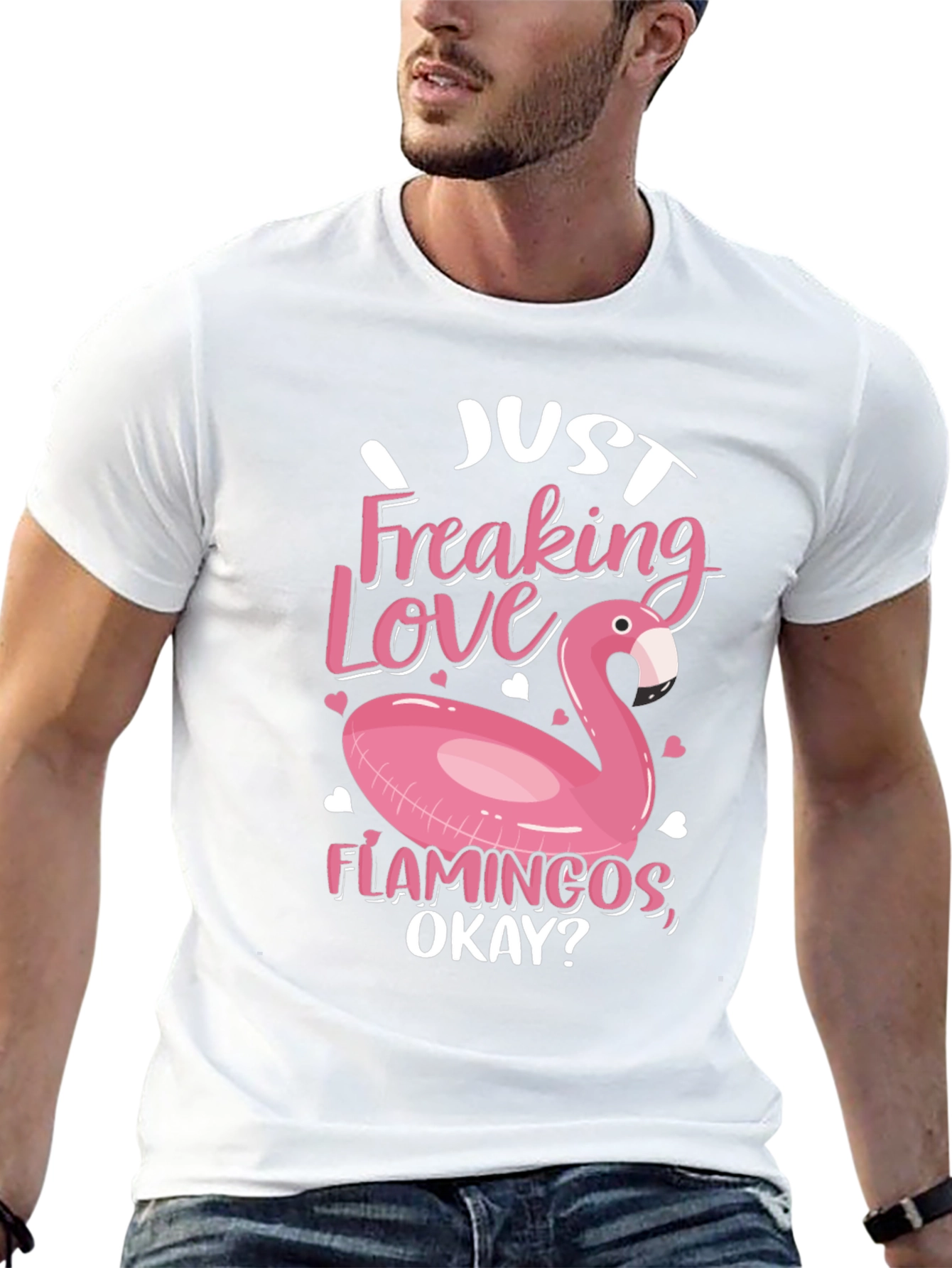 Just Freaking Love Flamingos Black T-Shirt