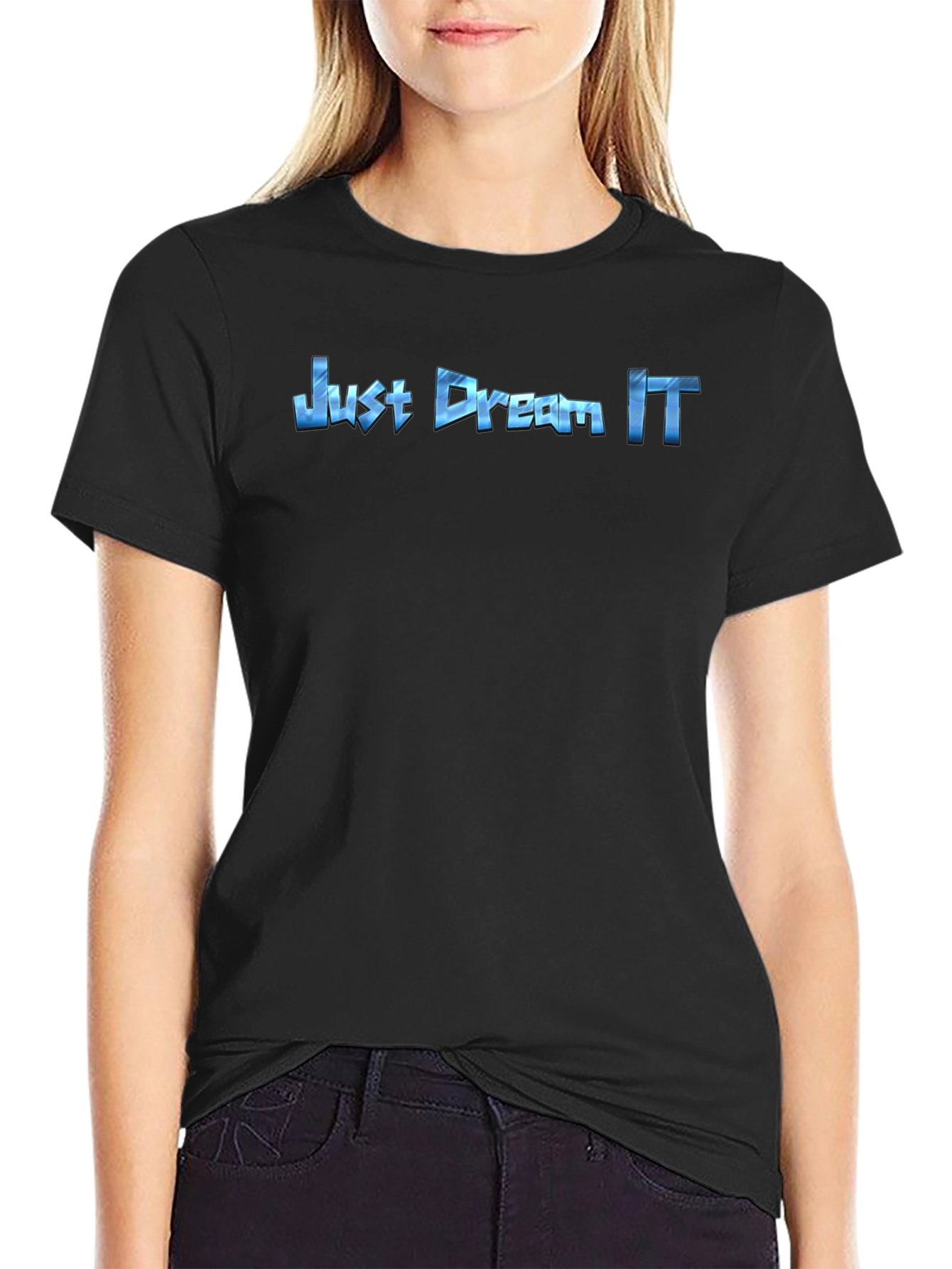 Just Dream It Graphic Tee - Black Cotton T-Shirt