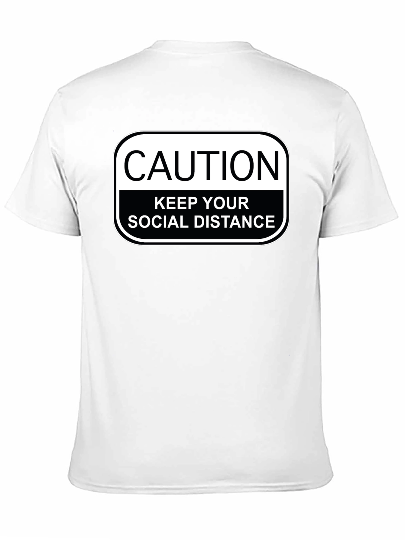 Caution Social Distance T-Shirt - Black Novelty Tee