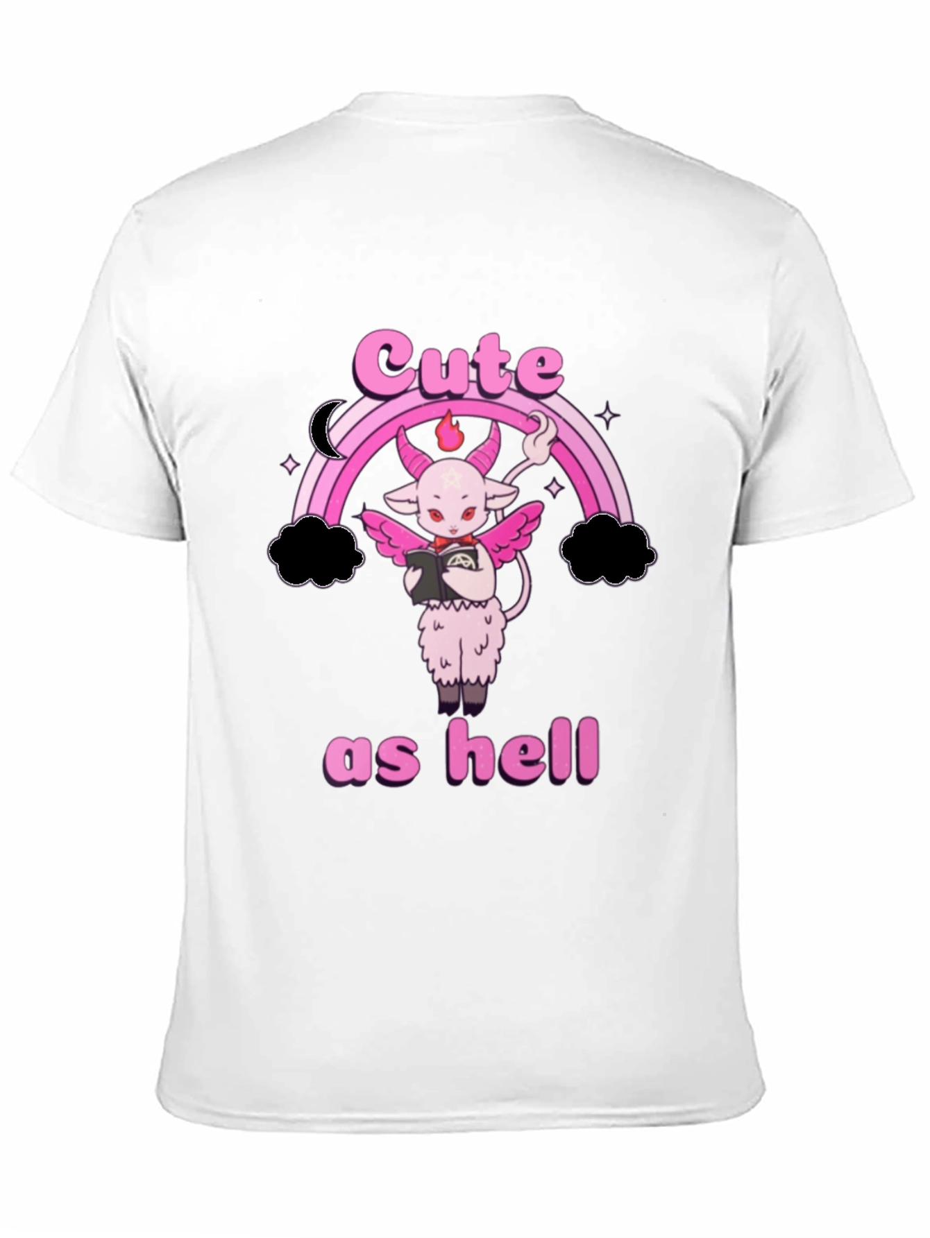Cute as Hell T-Shirt: Pastel Goth Baphomet Rainbow