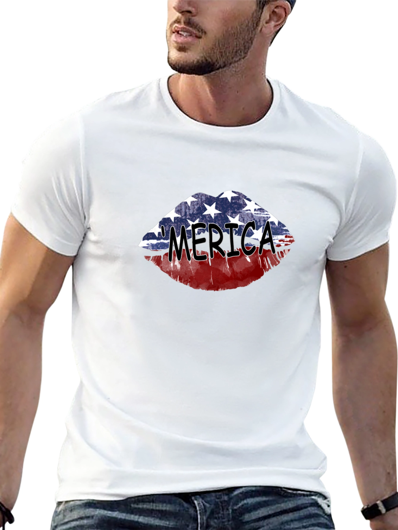 Patriotic Lips Graphic T-Shirt
