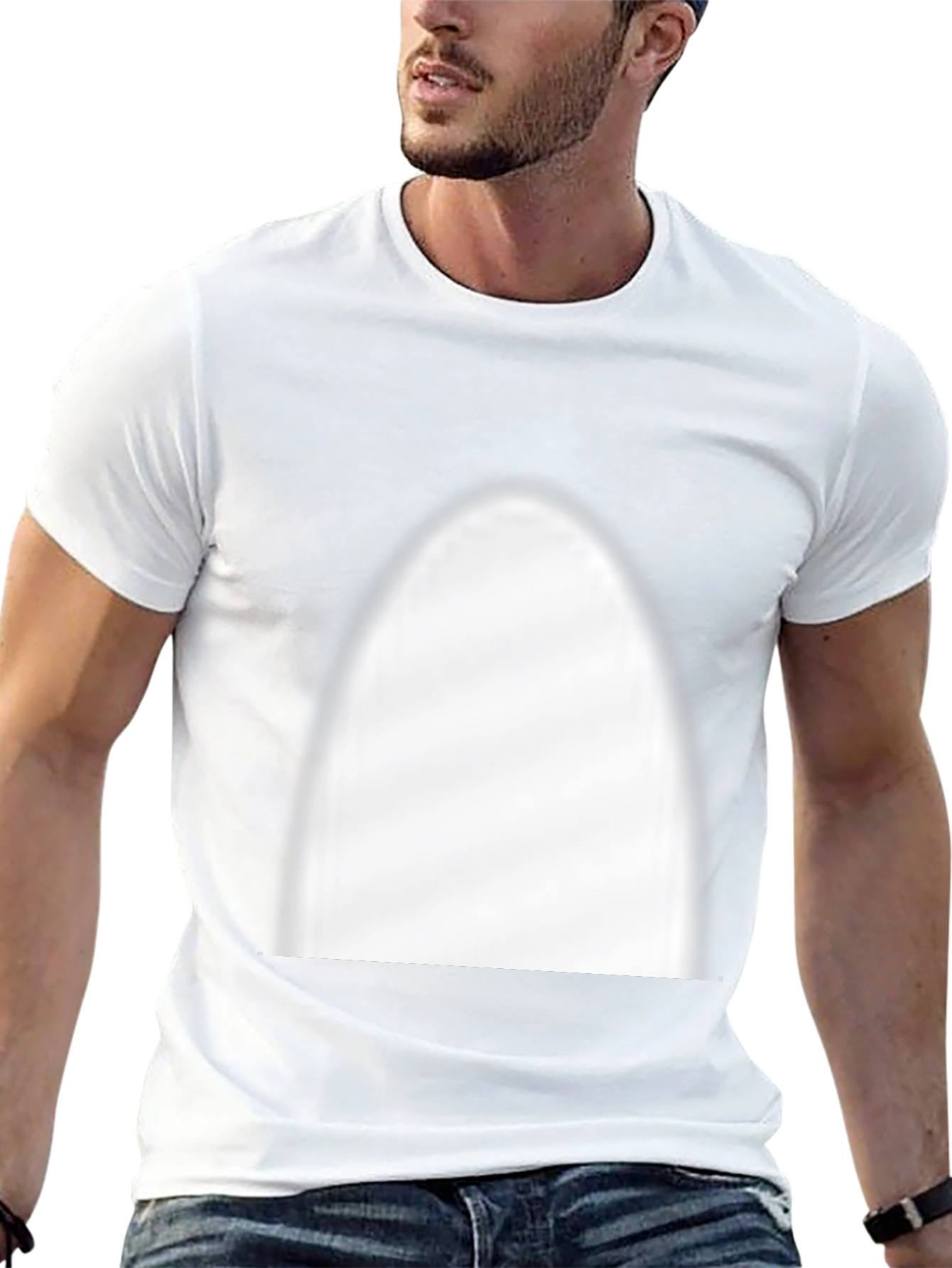 Black Graphic Tee - Unique White Print