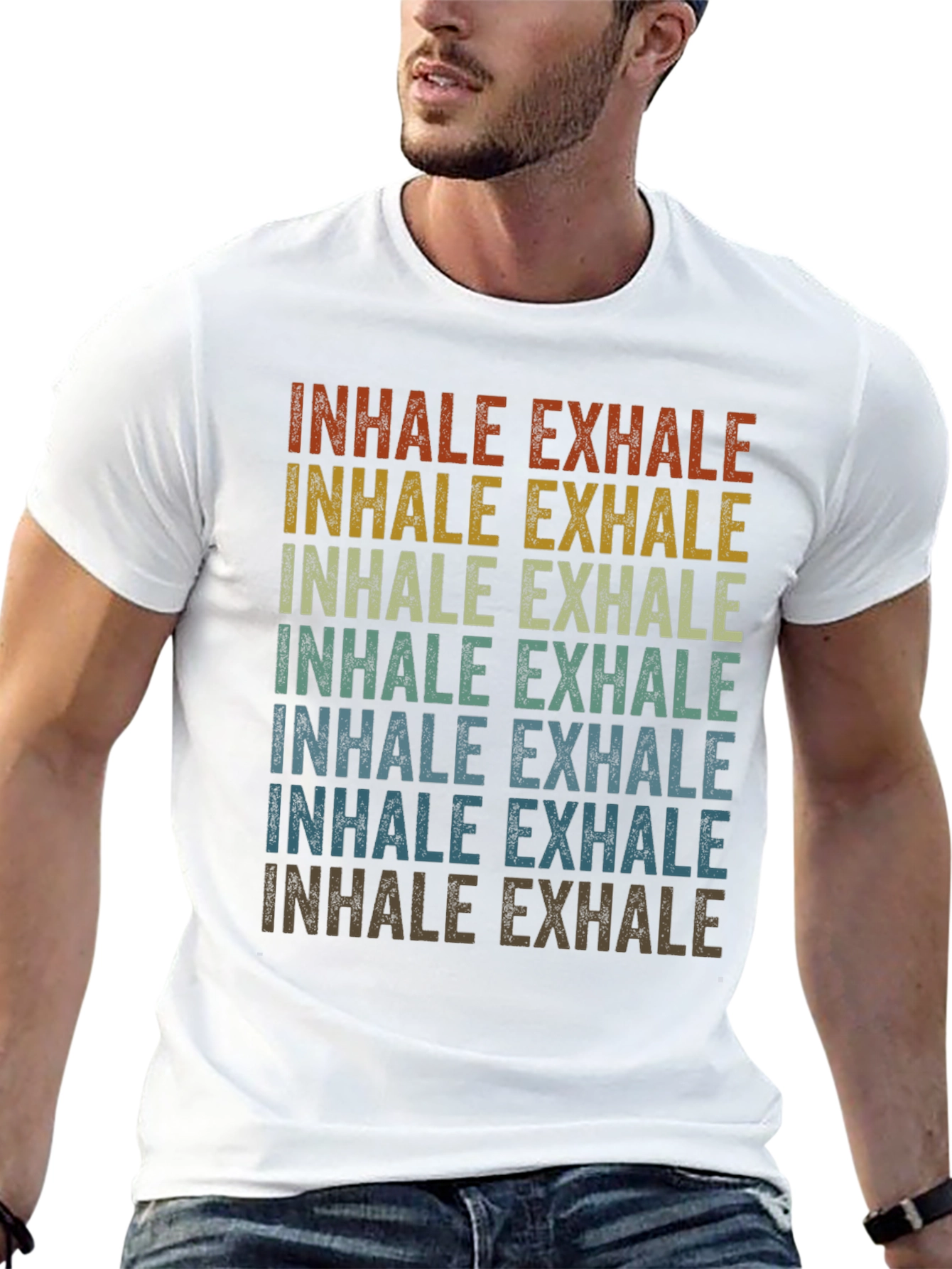 Inhale Exhale Retro Graphic T-Shirt