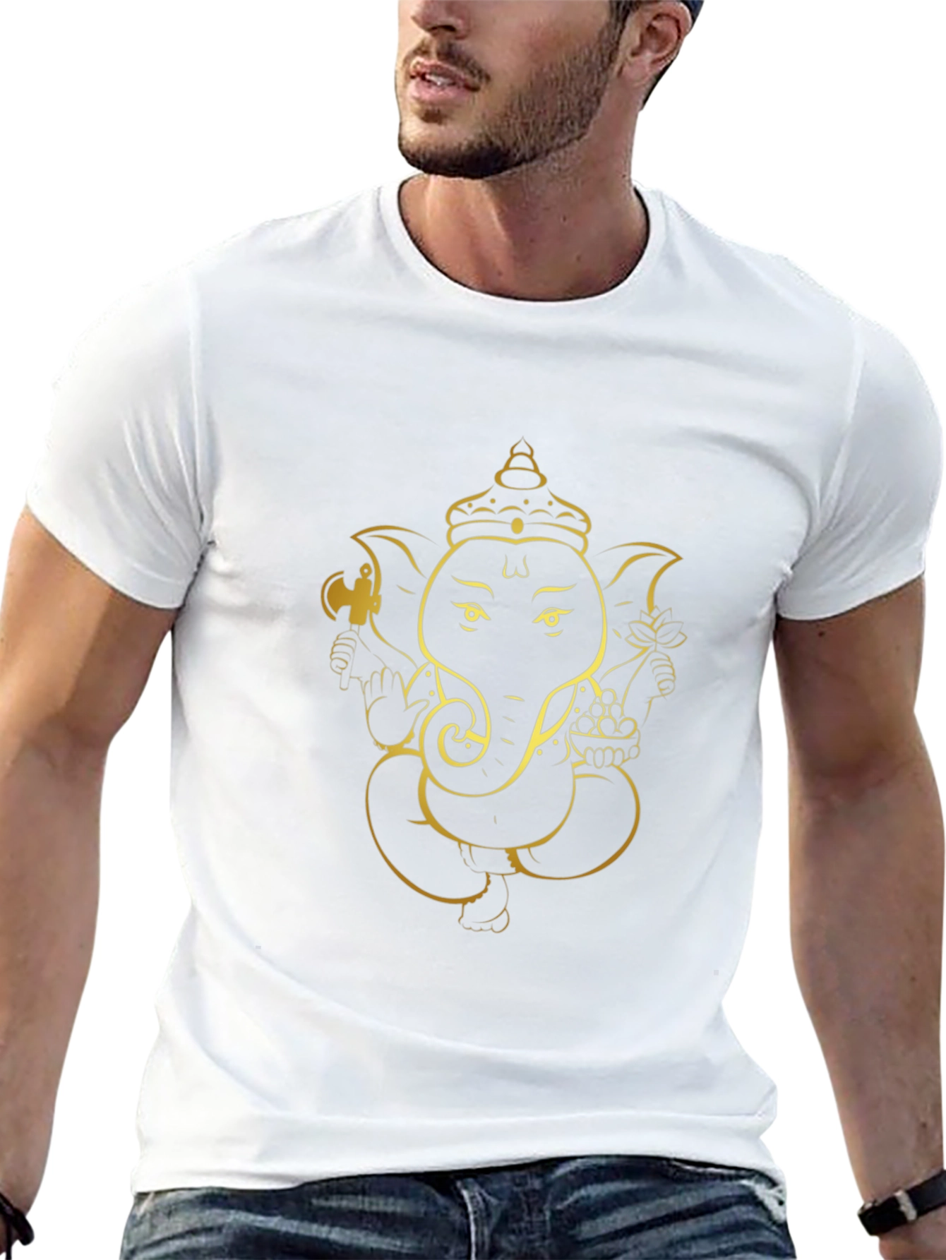 Ganesh Graphic Tee - Black Cotton Blend