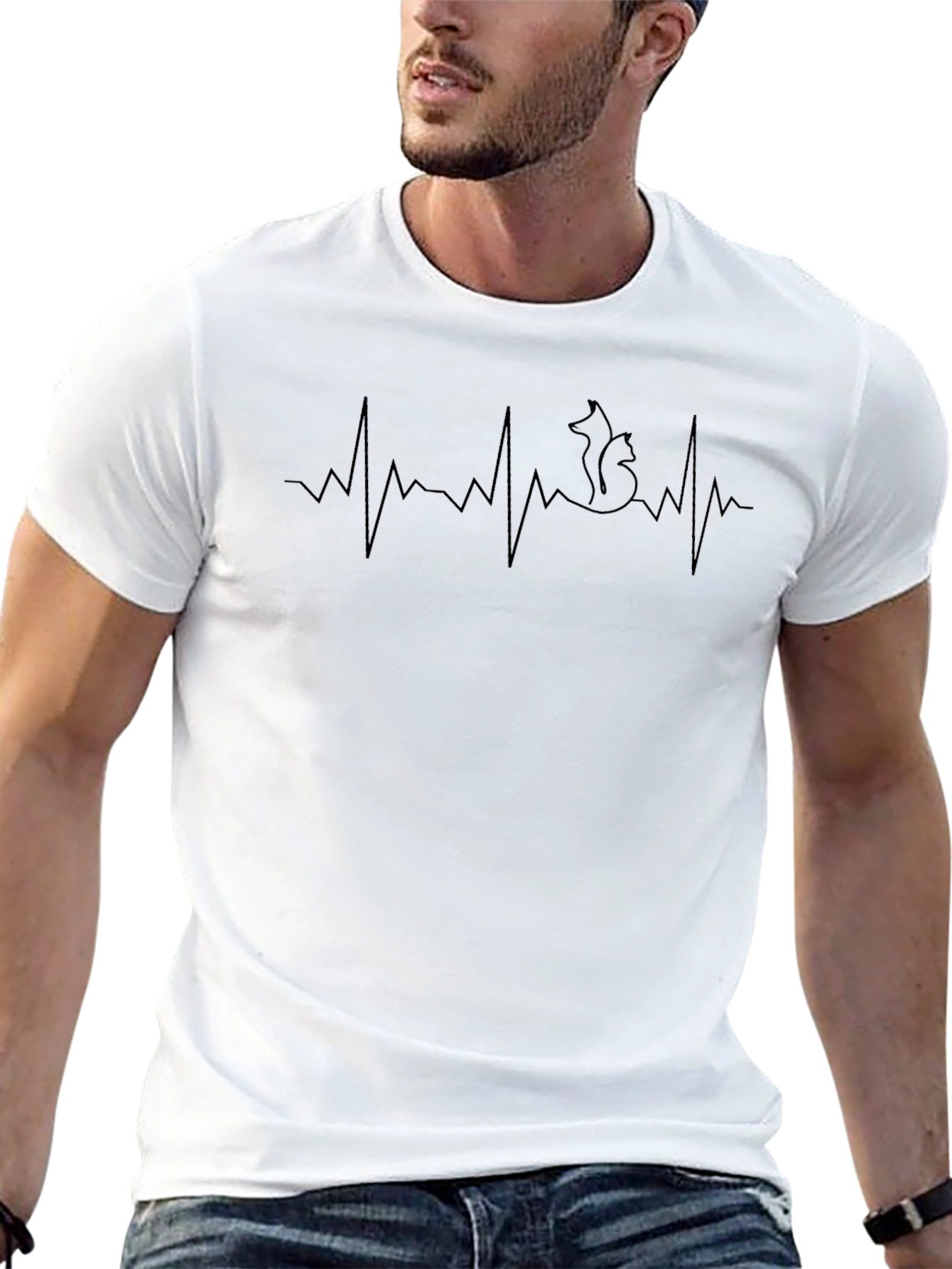 Fox Heartbeat Graphic T-Shirt - Black