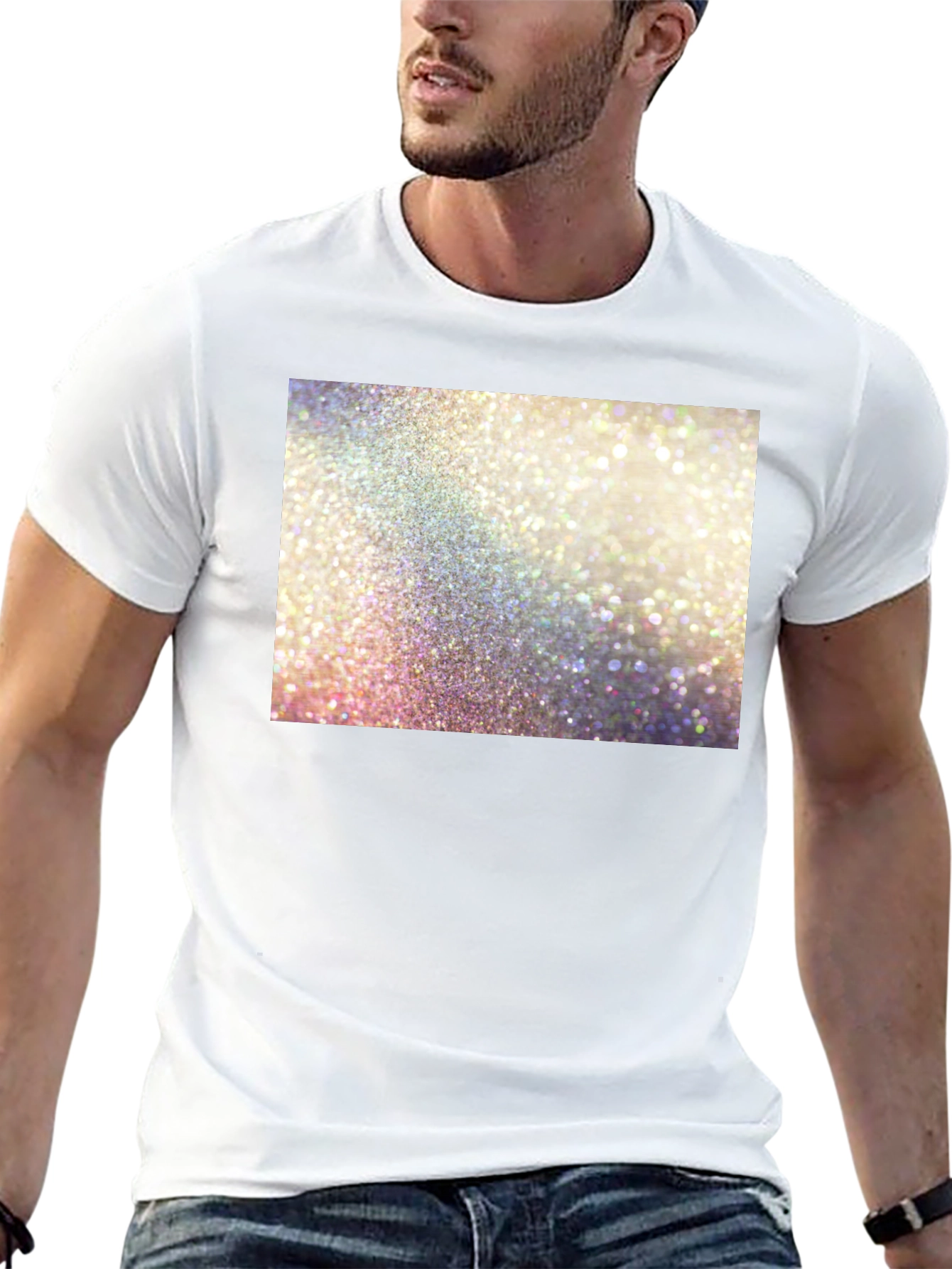 Sparkle Glitter Graphic Black T-Shirt