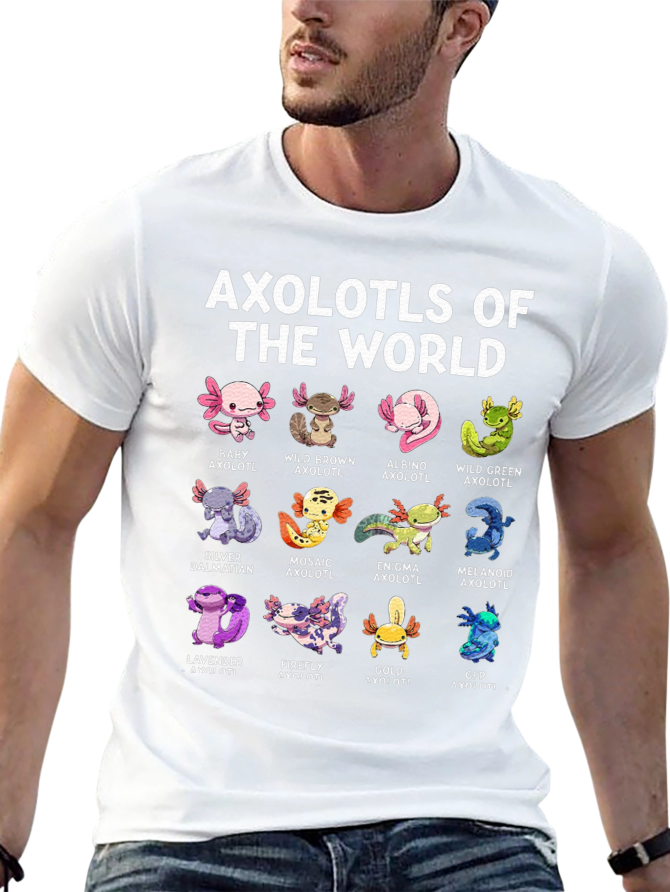 Axolotls of the World Graphic T-Shirt