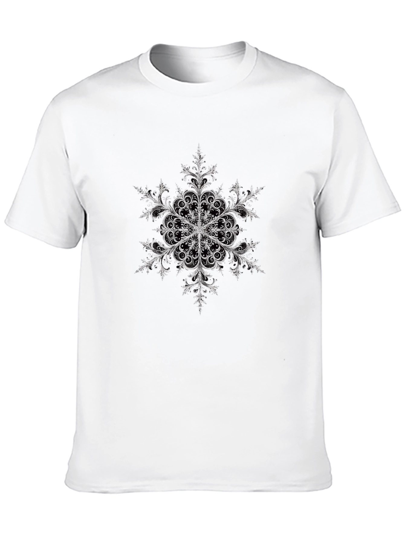 Snowflake Graphic Print Black T-Shirt
