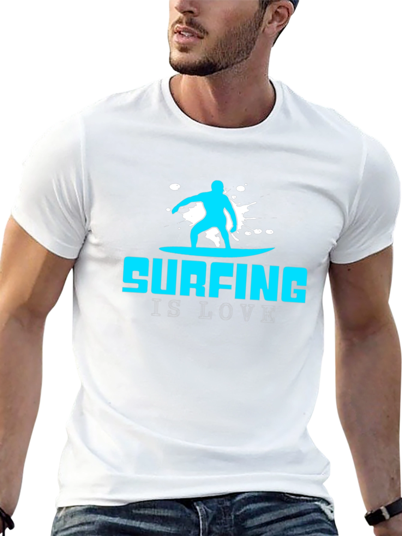 Surfing is Love Graphic Tee - Black
