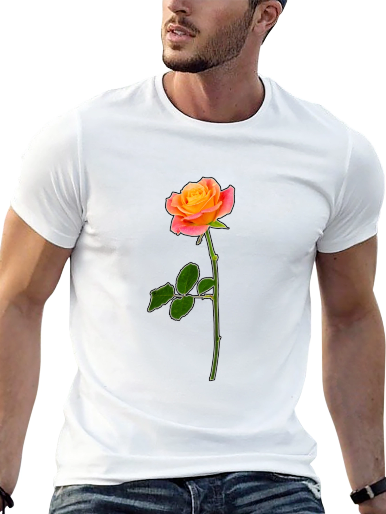 Rose Graphic Black T-Shirt