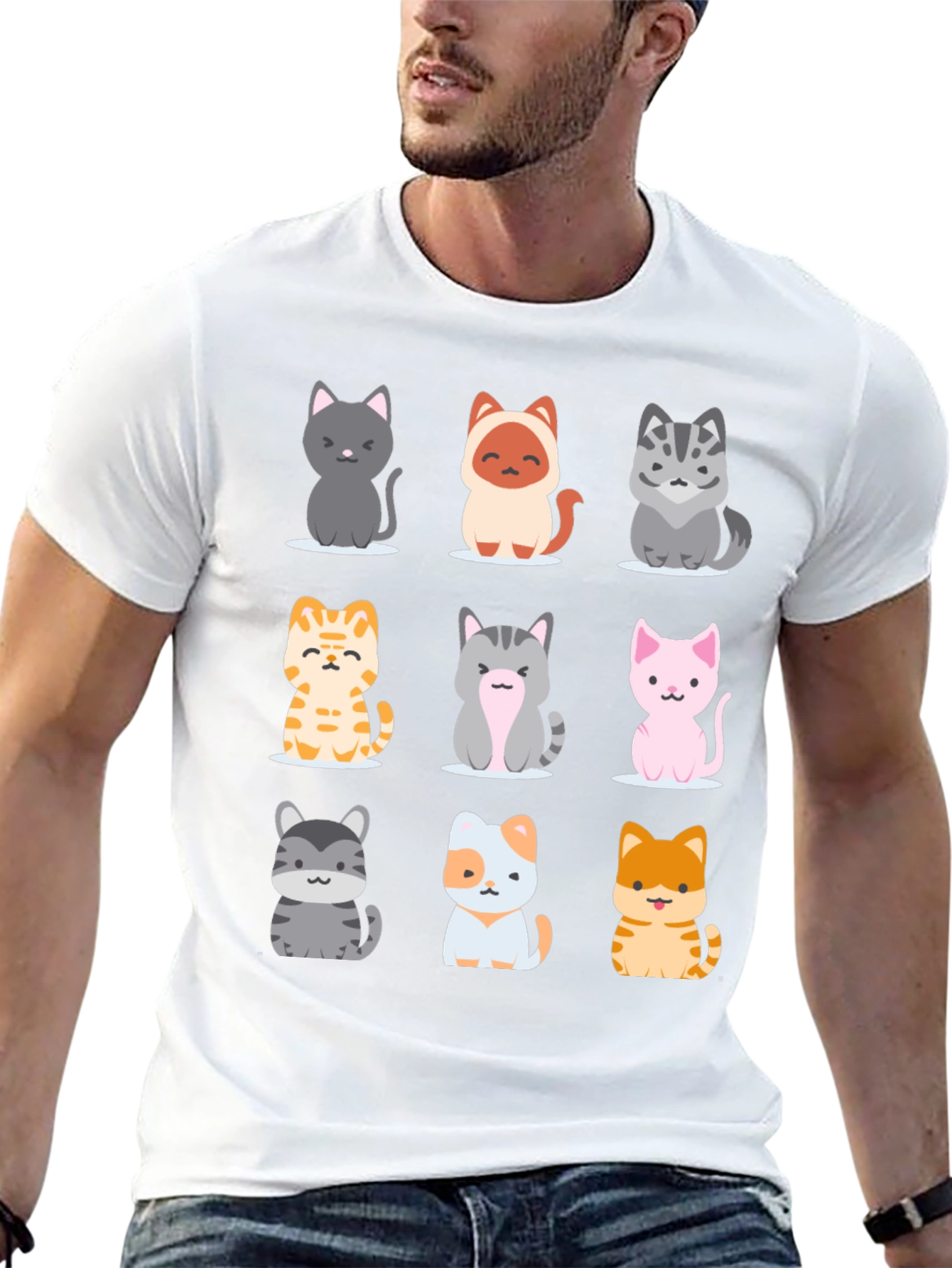 Cute Cartoon Cat T-Shirt