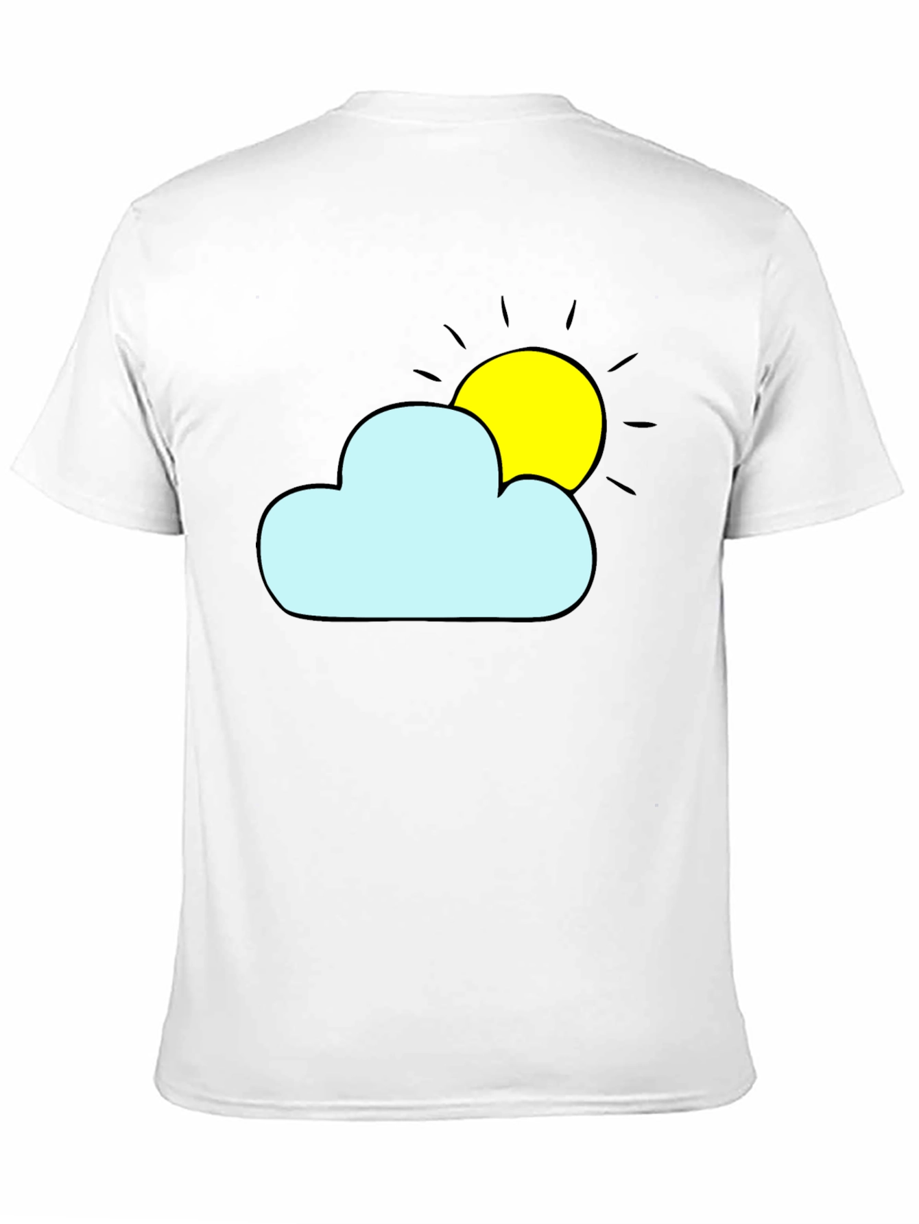 Cloud & Sun Graphic Tee - Black Cotton Shirt