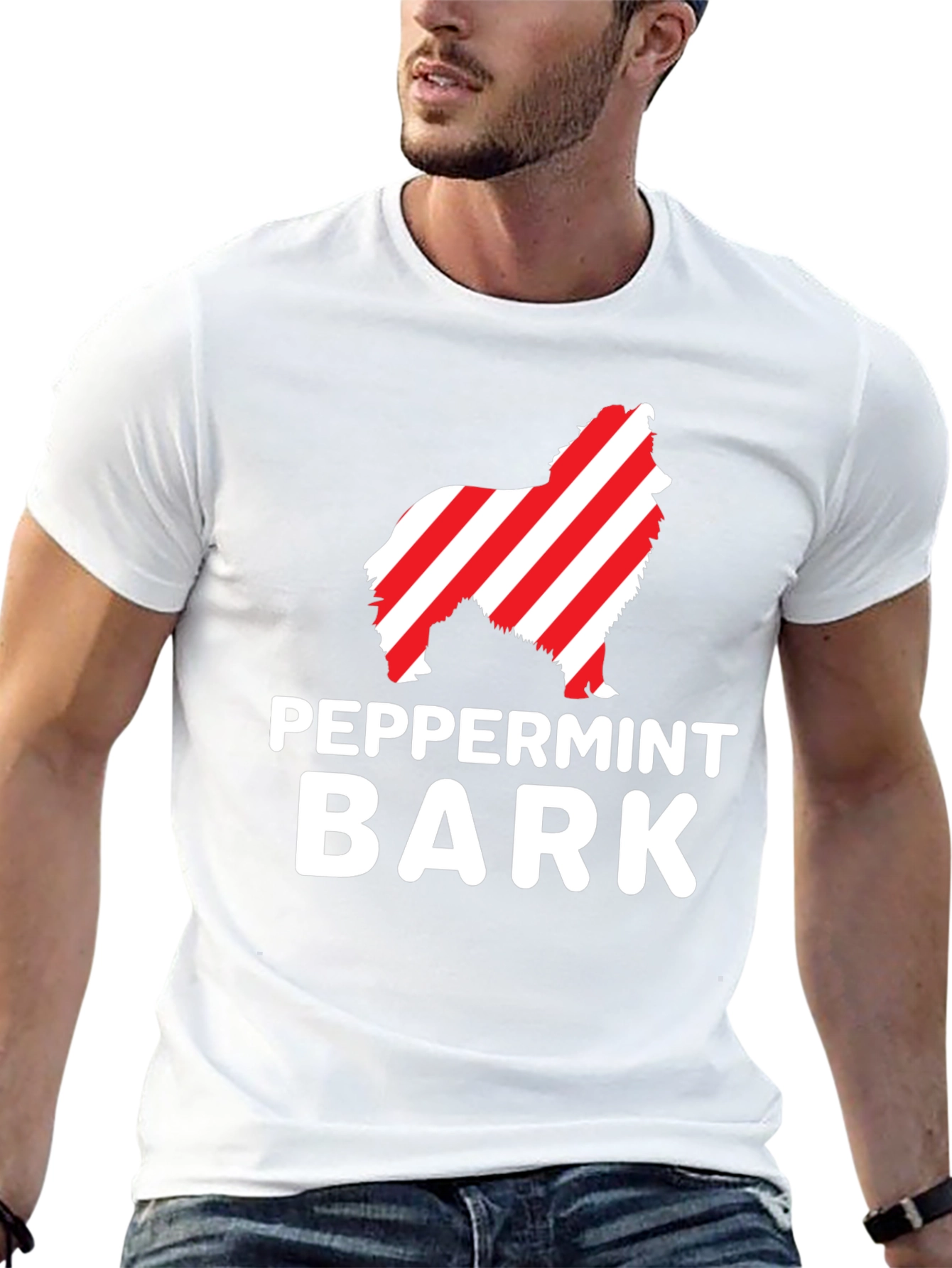 Peppermint Bark Dog Graphic Tee - Black