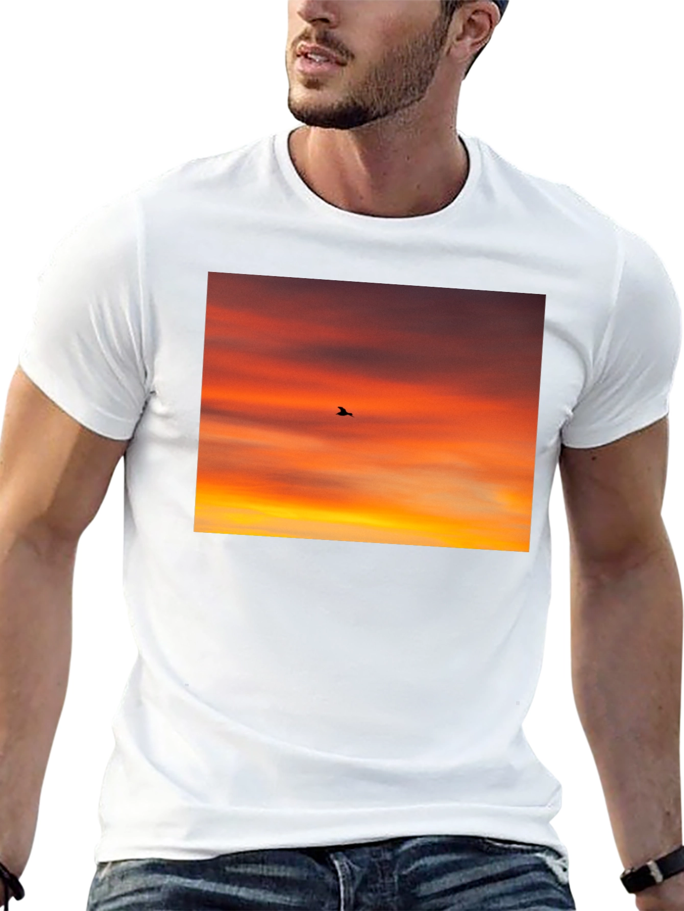 Sunset Bird Silhouette Graphic Tee