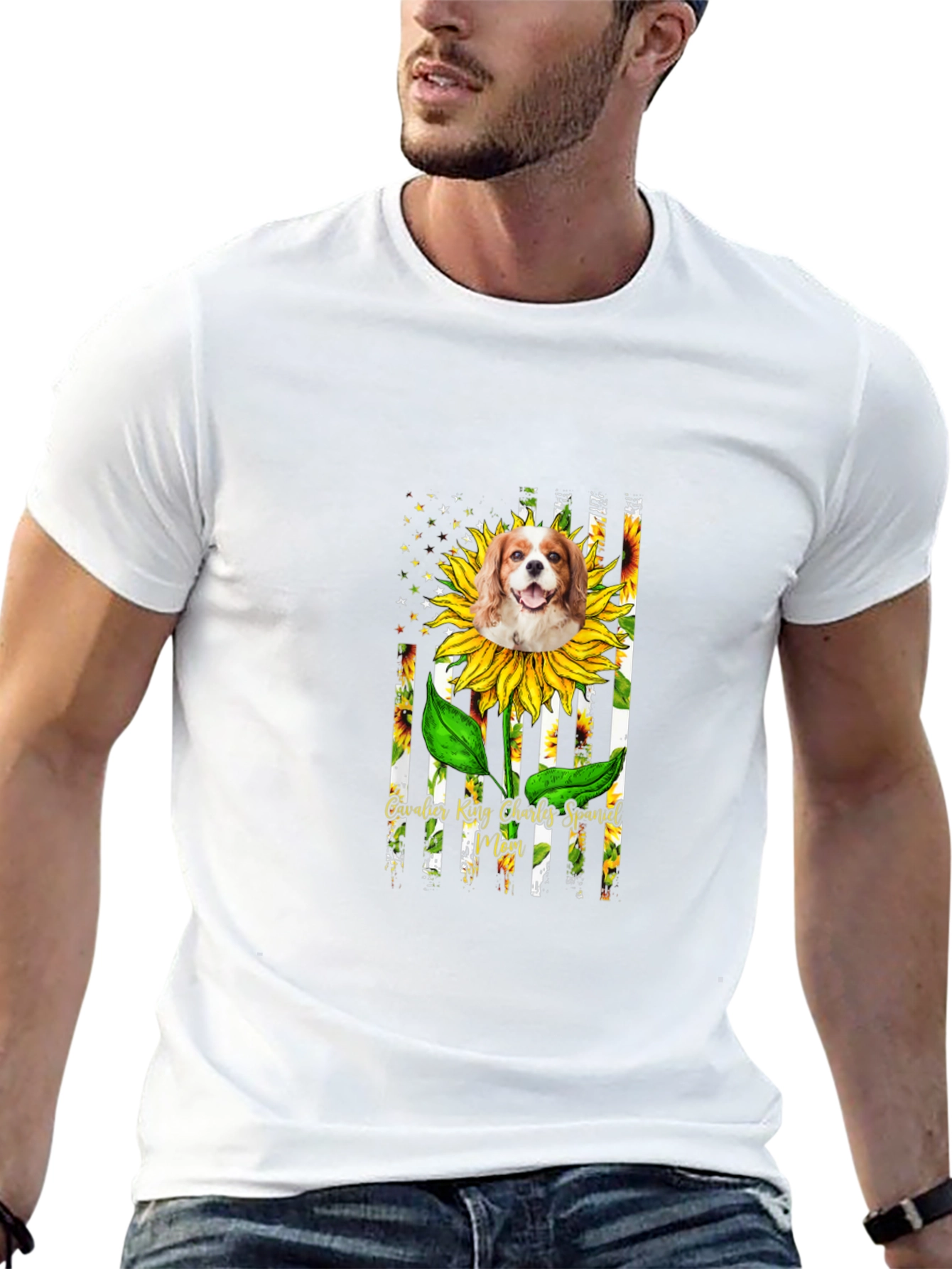 Cavalier King Charles Spaniel Sunflower T-Shirt