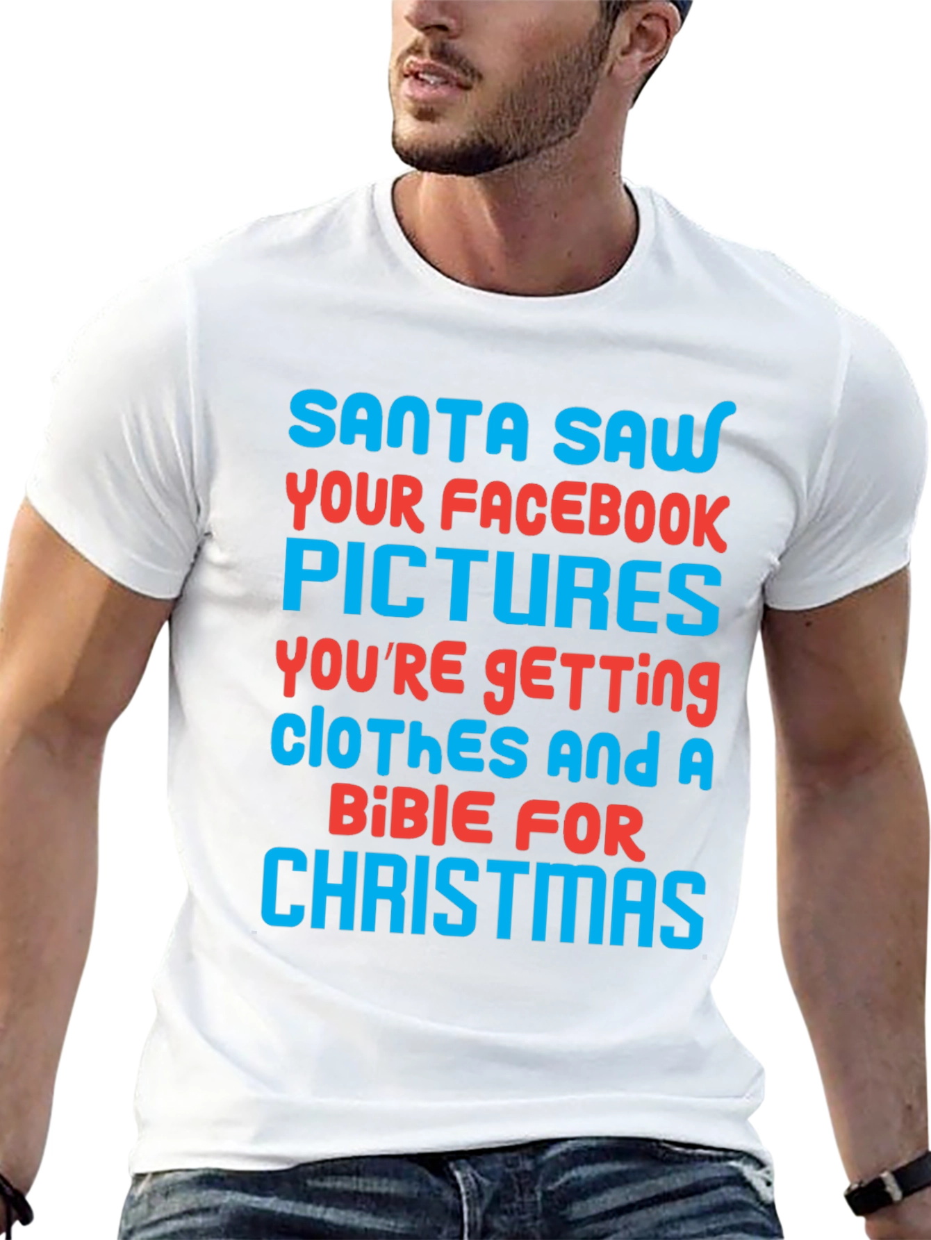 Funny Santa Facebook Pictures Christmas T-Shirt