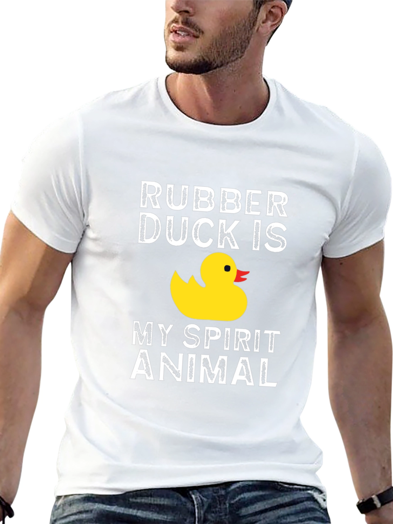 Rubber Duck Spirit Animal Graphic T-Shirt - Black