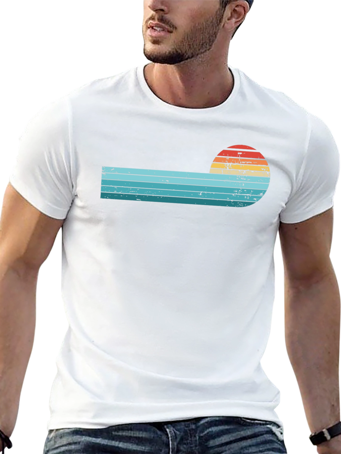 Retro Sunset Striped T-Shirt