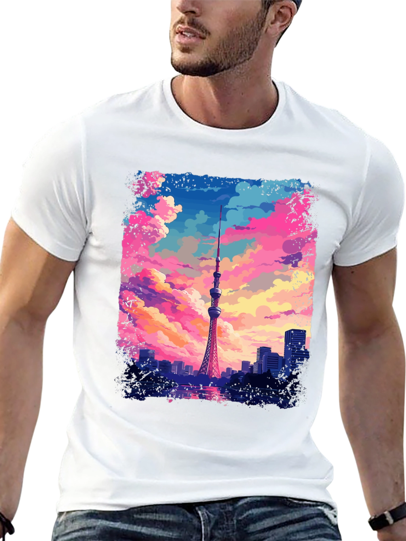 Tokyo Tower Anime T-Shirt - Artistic Graphic Tee