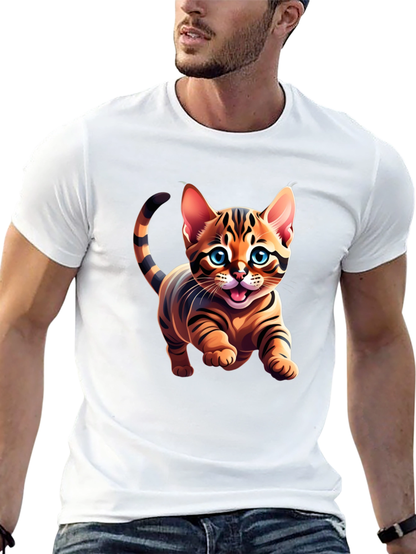 Cute Cartoon Kitten Graphic Tee