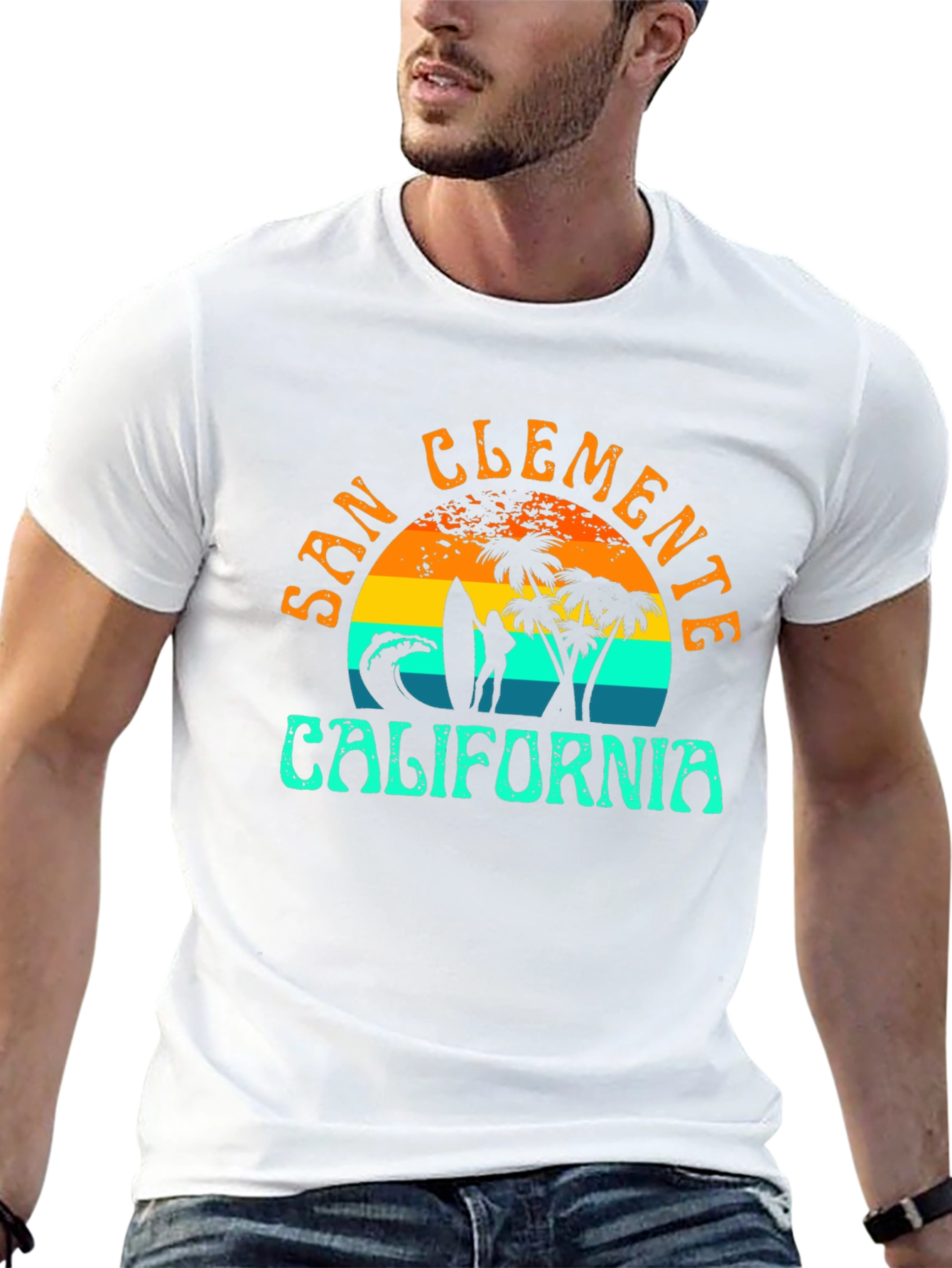 San Clemente California T-Shirt Retro Surf Design