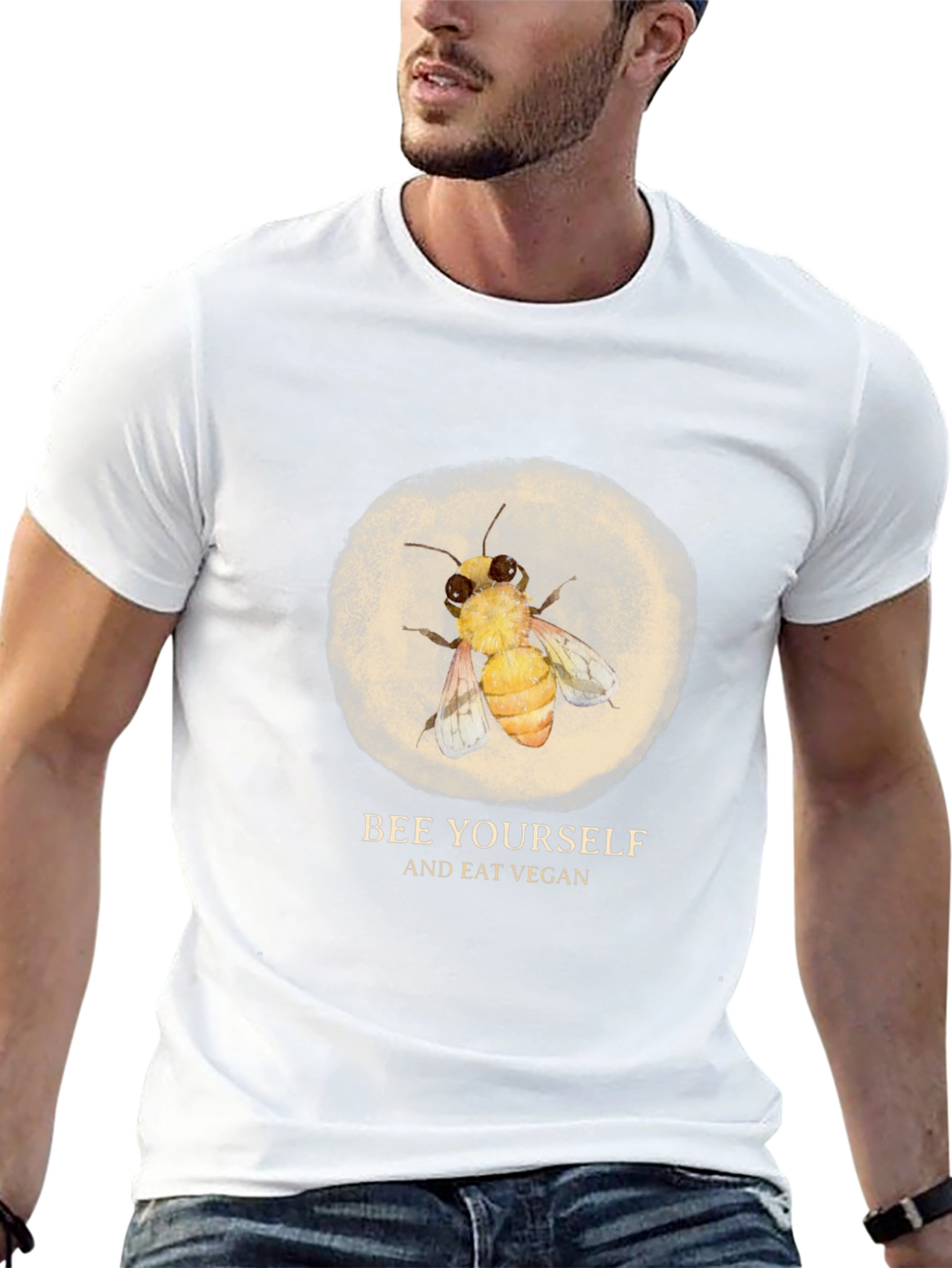 Bee Yourself Vegan T-Shirt - Black Graphic Tee