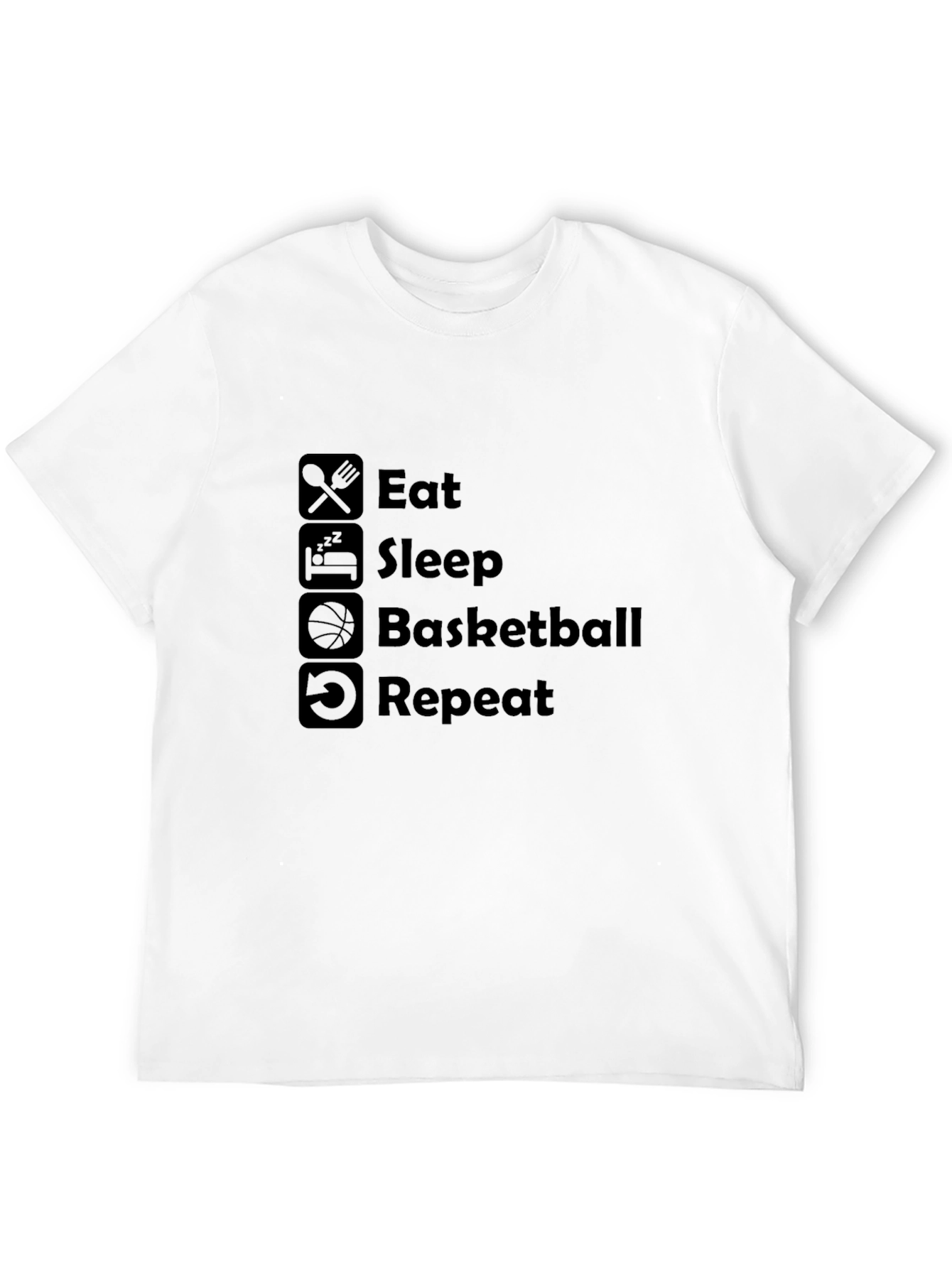 Eat Sleep Basketball Repeat Black T-Shirt