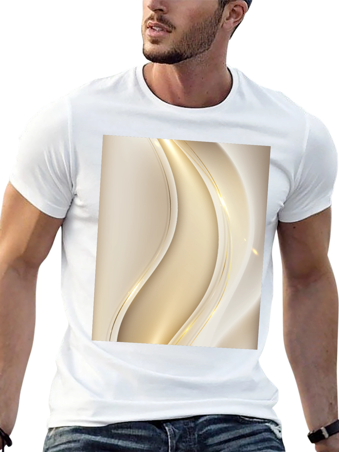Elegant Abstract Design Black T-Shirt