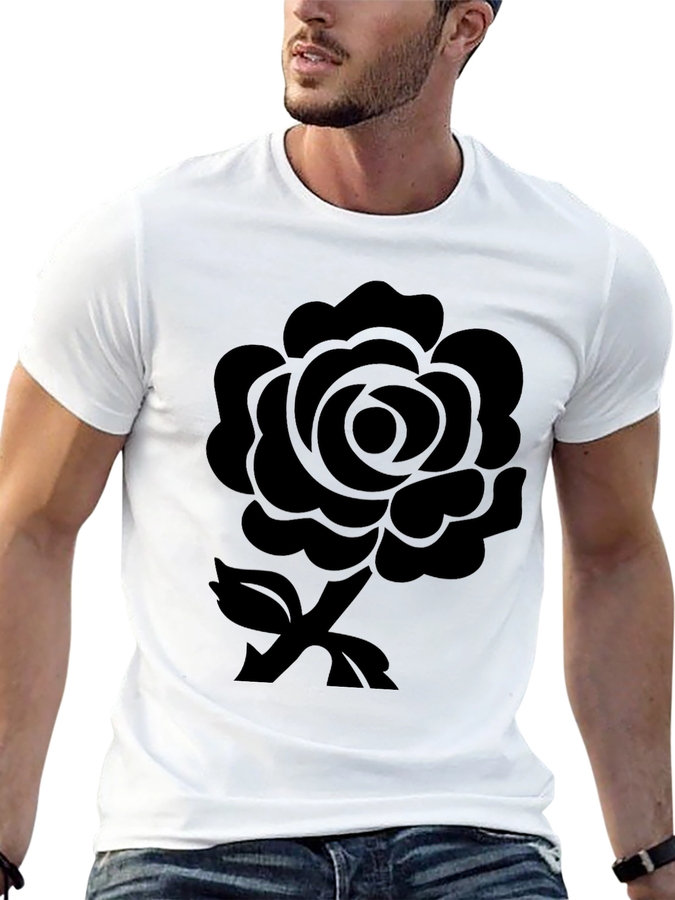 Black Rose Graphic Tee - Stylish Casual Wear