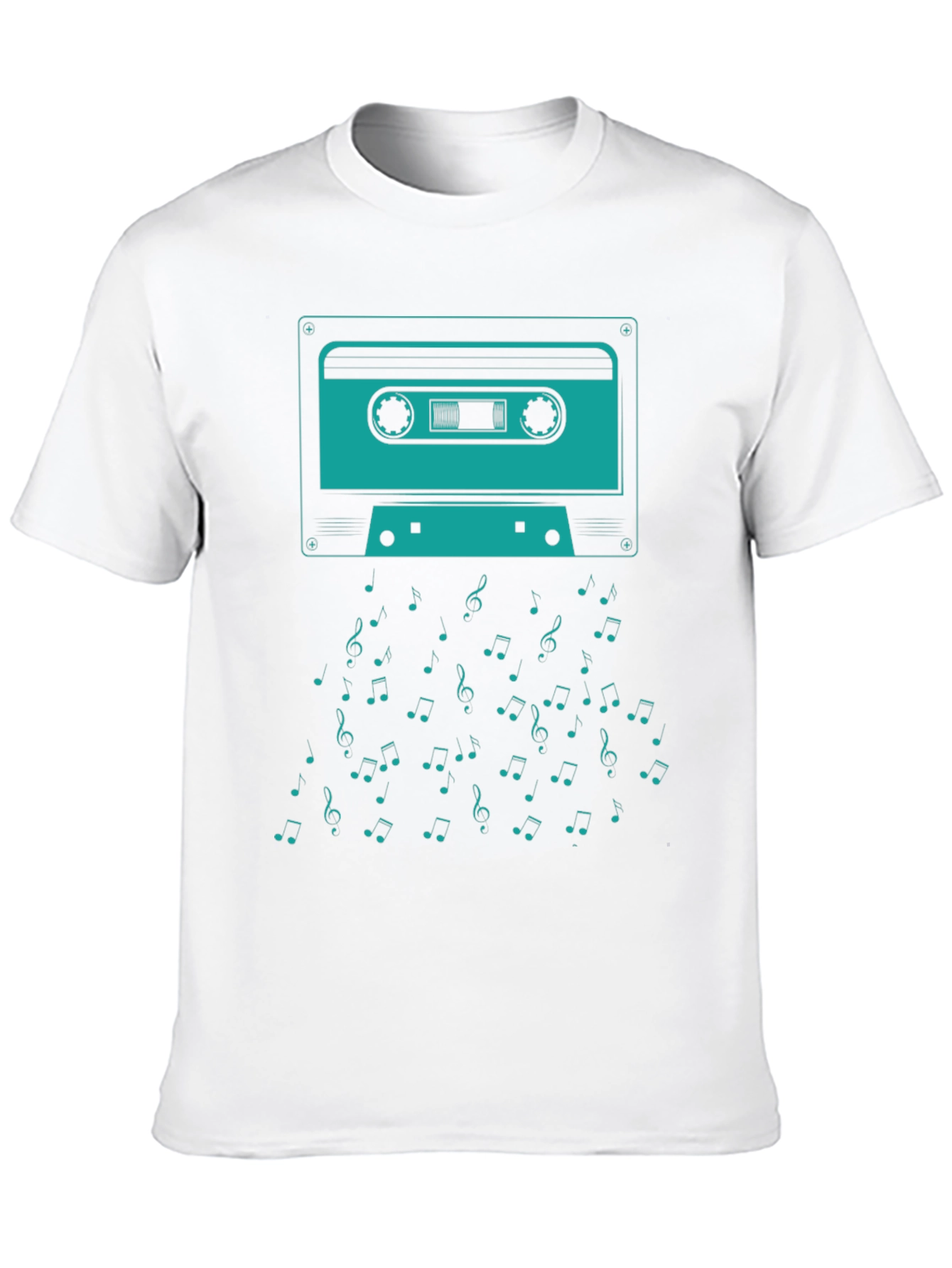 Retro Cassette Tape Music Notes Graphic T-Shirt