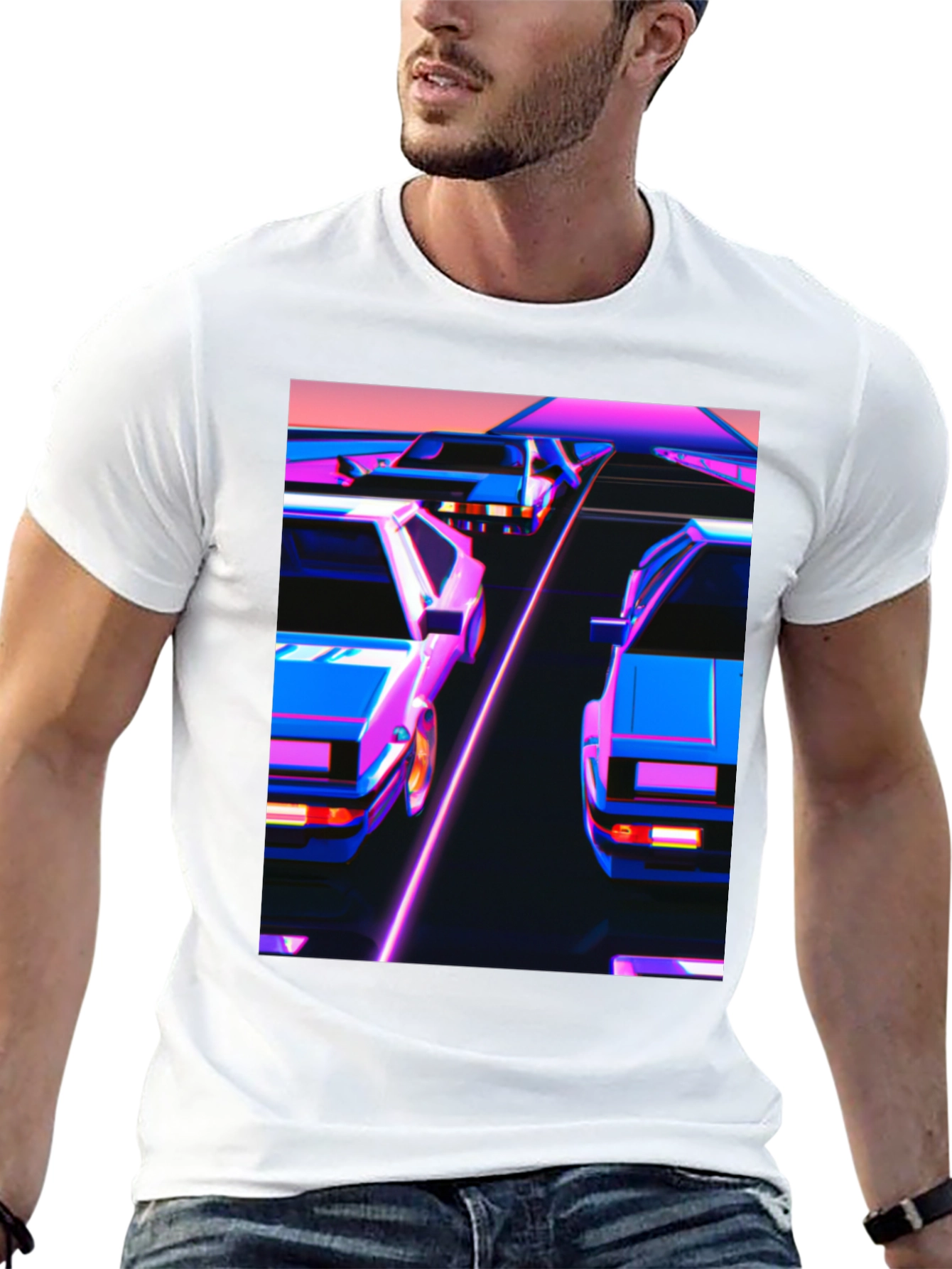 Retro Wave Cars Graphic Tee