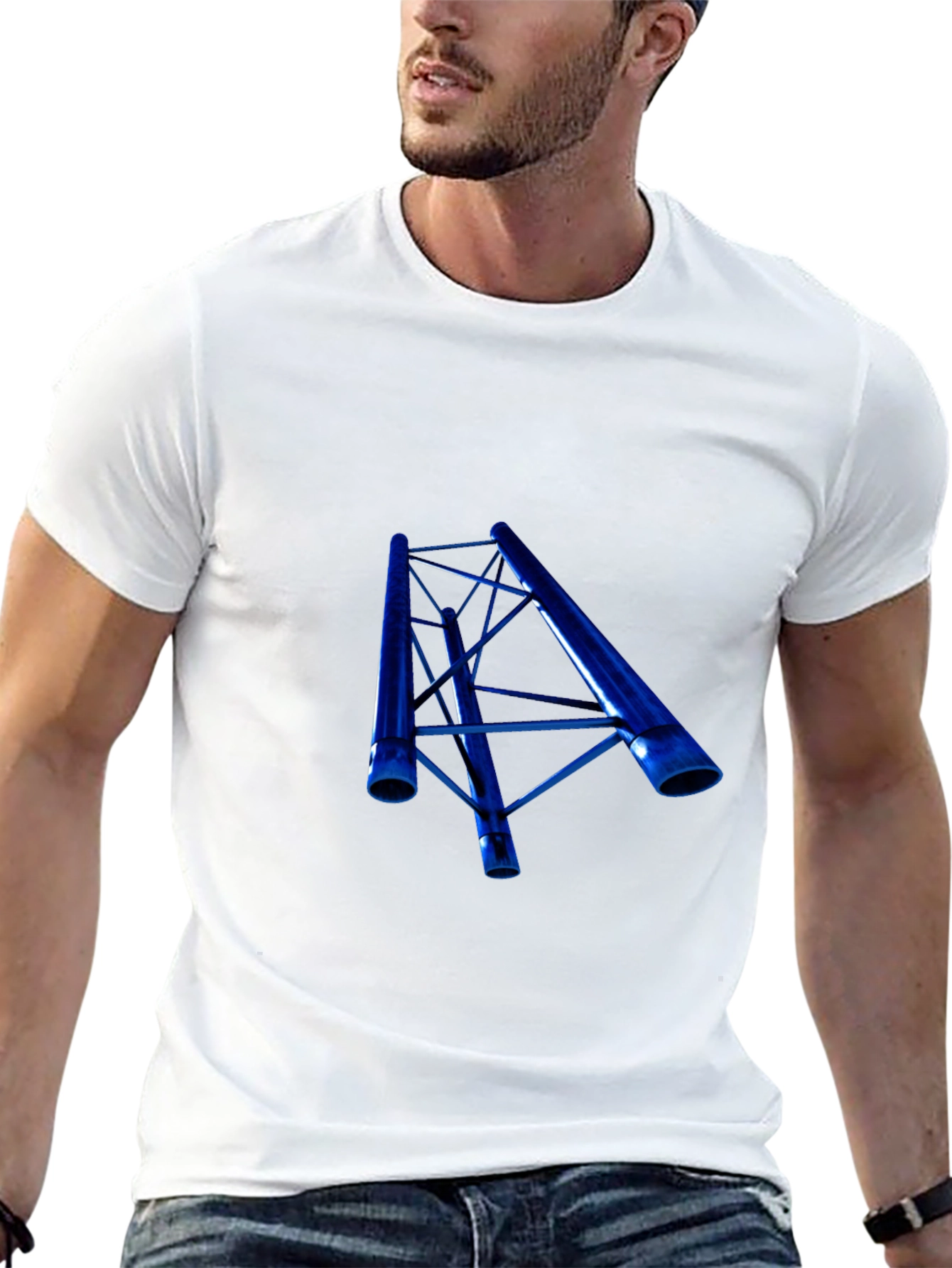 Blue Truss Graphic Black T-Shirt