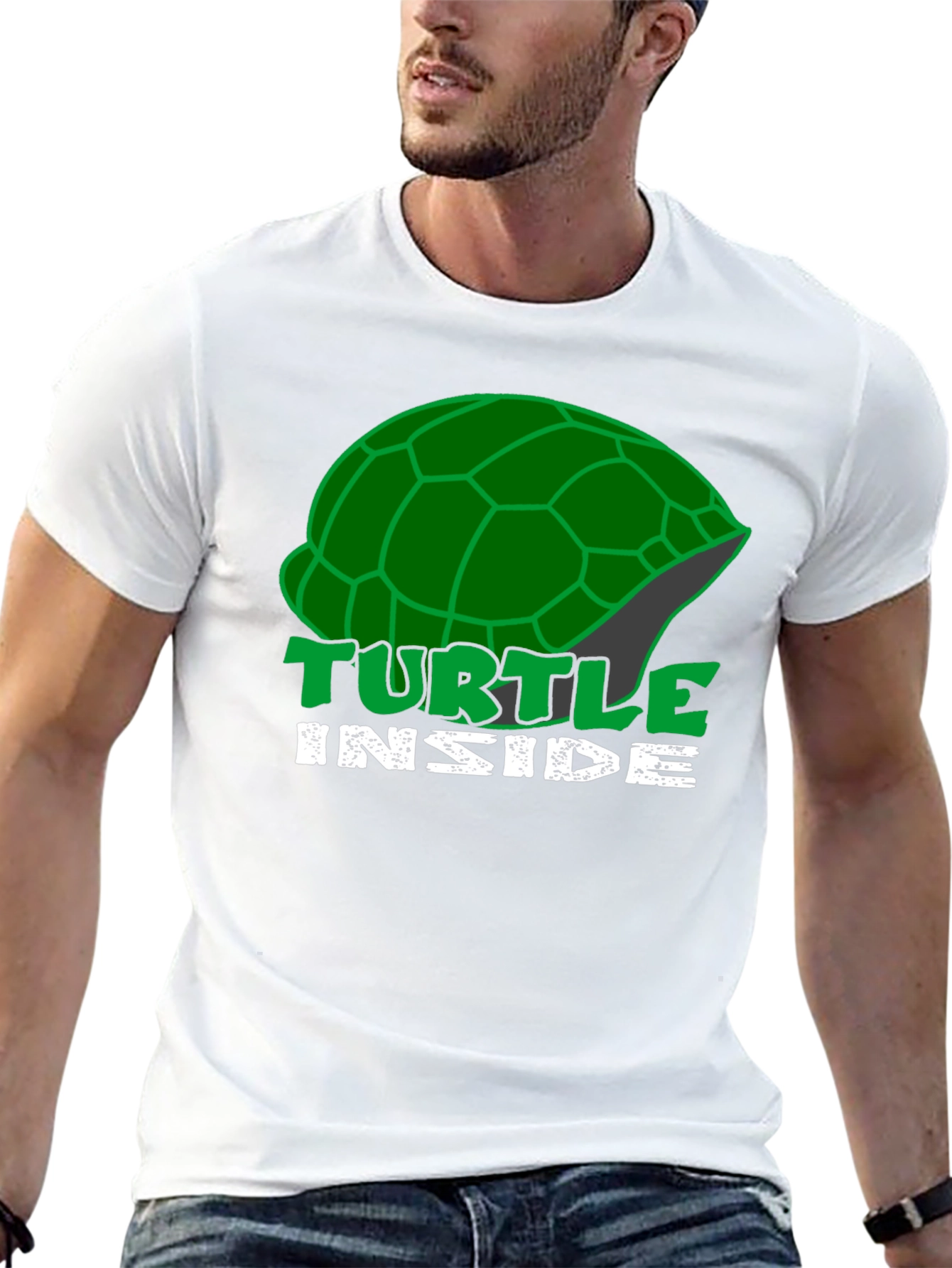 Turtle Inside Black T-Shirt