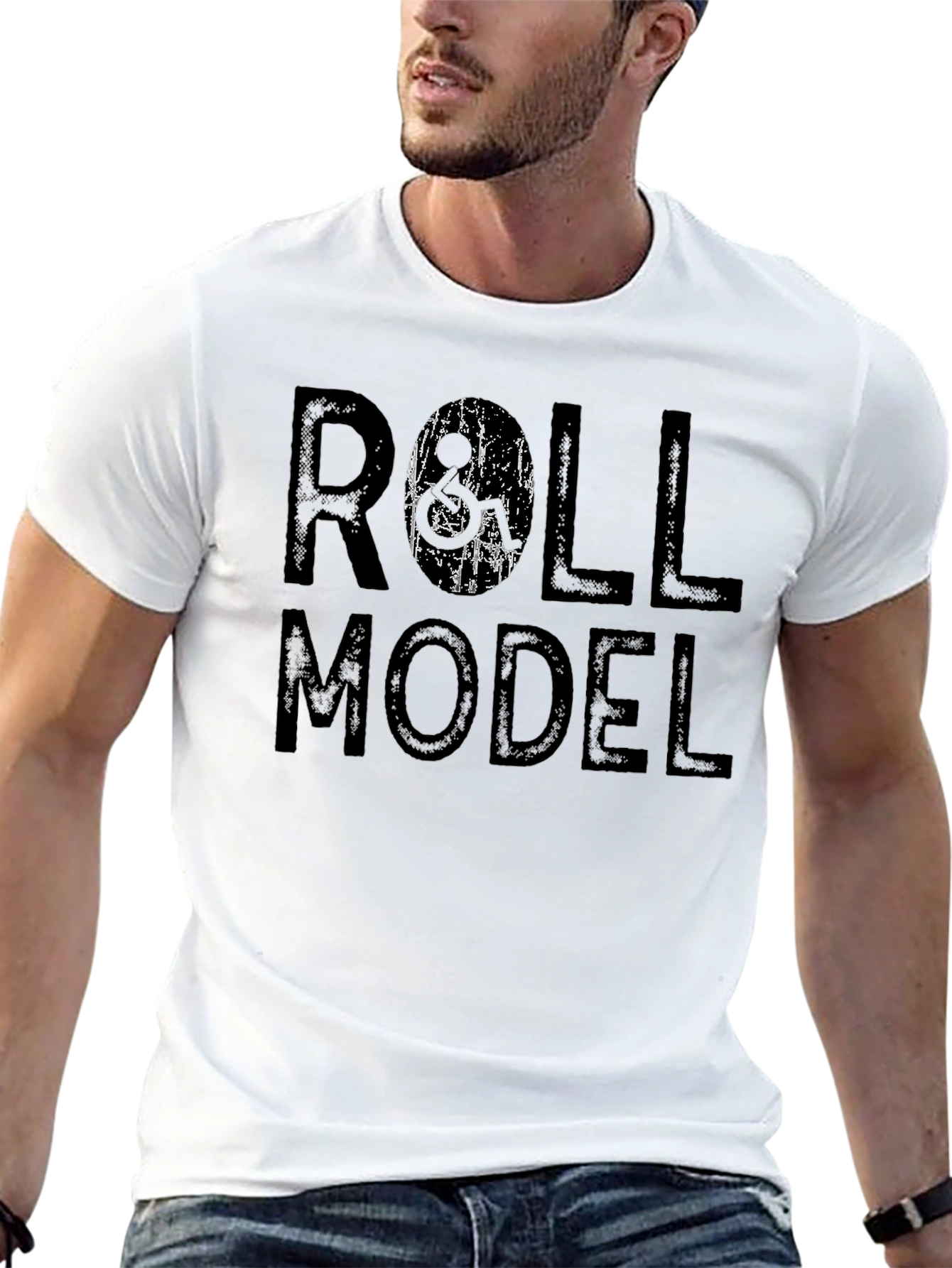 Roll Model Graphic Print Black T-Shirt