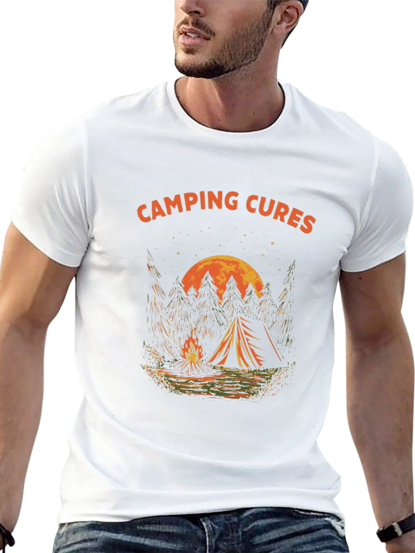 Camping Cures Graphic T-Shirt - Black